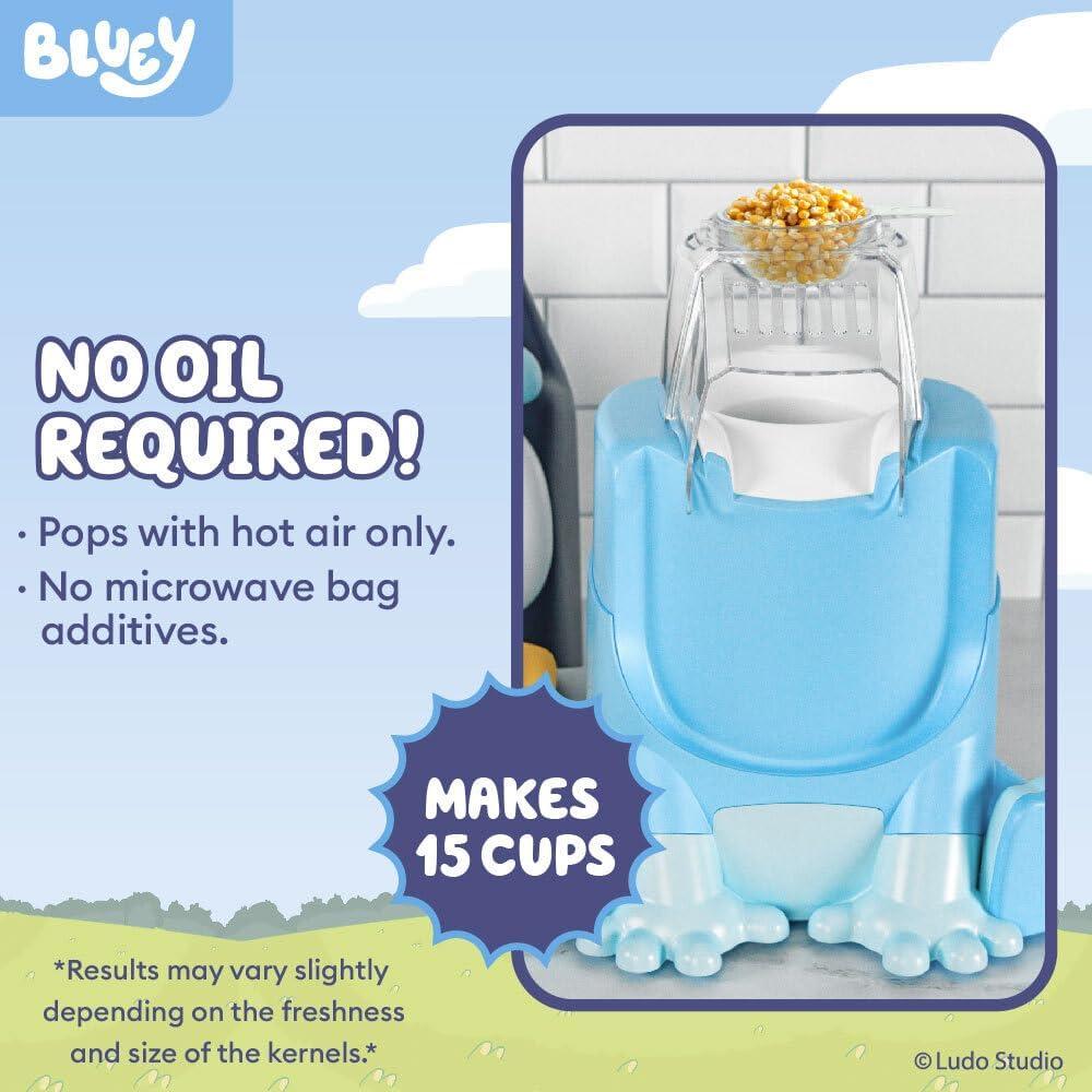 imageUncanny Brands Bluey Popcorn Maker OilFree Electric Hot Air Popper with 12 Paper Bags Officially LicensedBluey