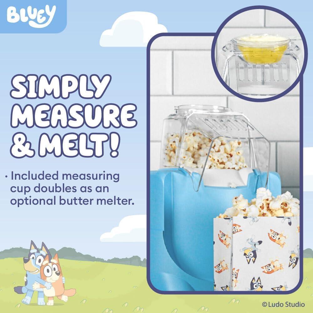 imageUncanny Brands Bluey Popcorn Maker OilFree Electric Hot Air Popper with 12 Paper Bags Officially LicensedBluey