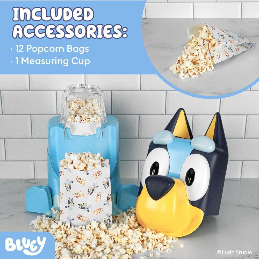 imageUncanny Brands Bluey Popcorn Maker OilFree Electric Hot Air Popper with 12 Paper Bags Officially LicensedBluey