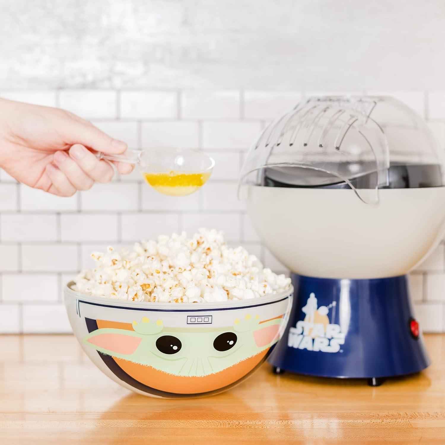imageUncanny Brands Bluey Popcorn Maker OilFree Electric Hot Air Popper with 12 Paper Bags Officially LicensedGrogu Blue