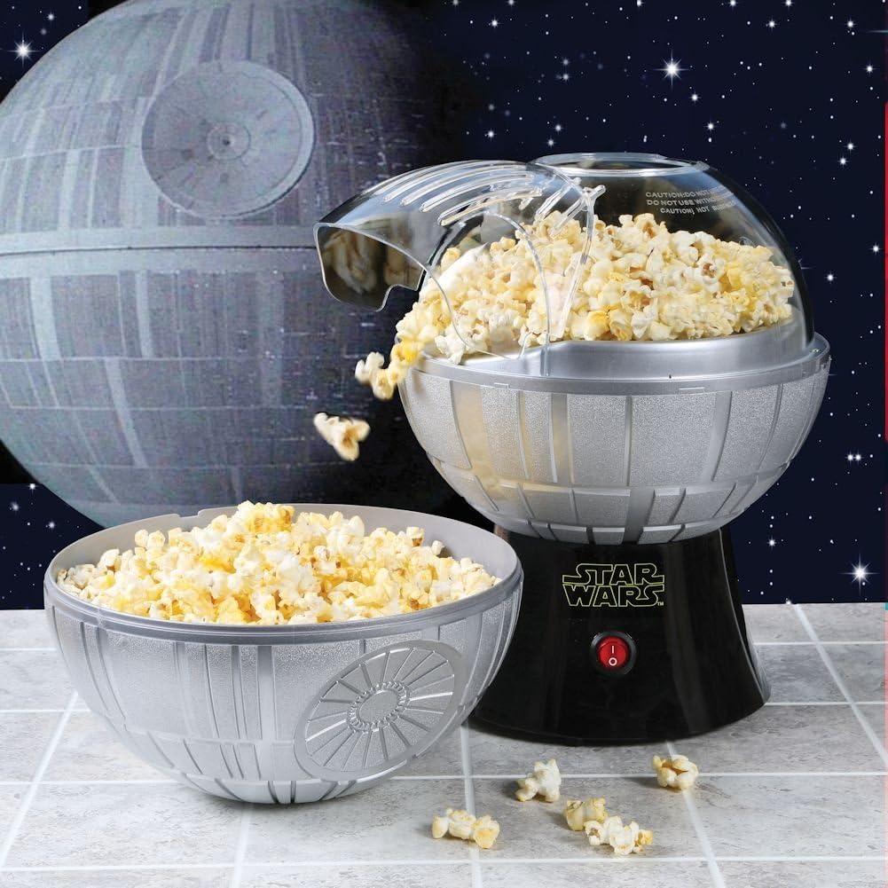 imageUncanny Brands Bluey Popcorn Maker OilFree Electric Hot Air Popper with 12 Paper Bags Officially LicensedStar Wars Death Star