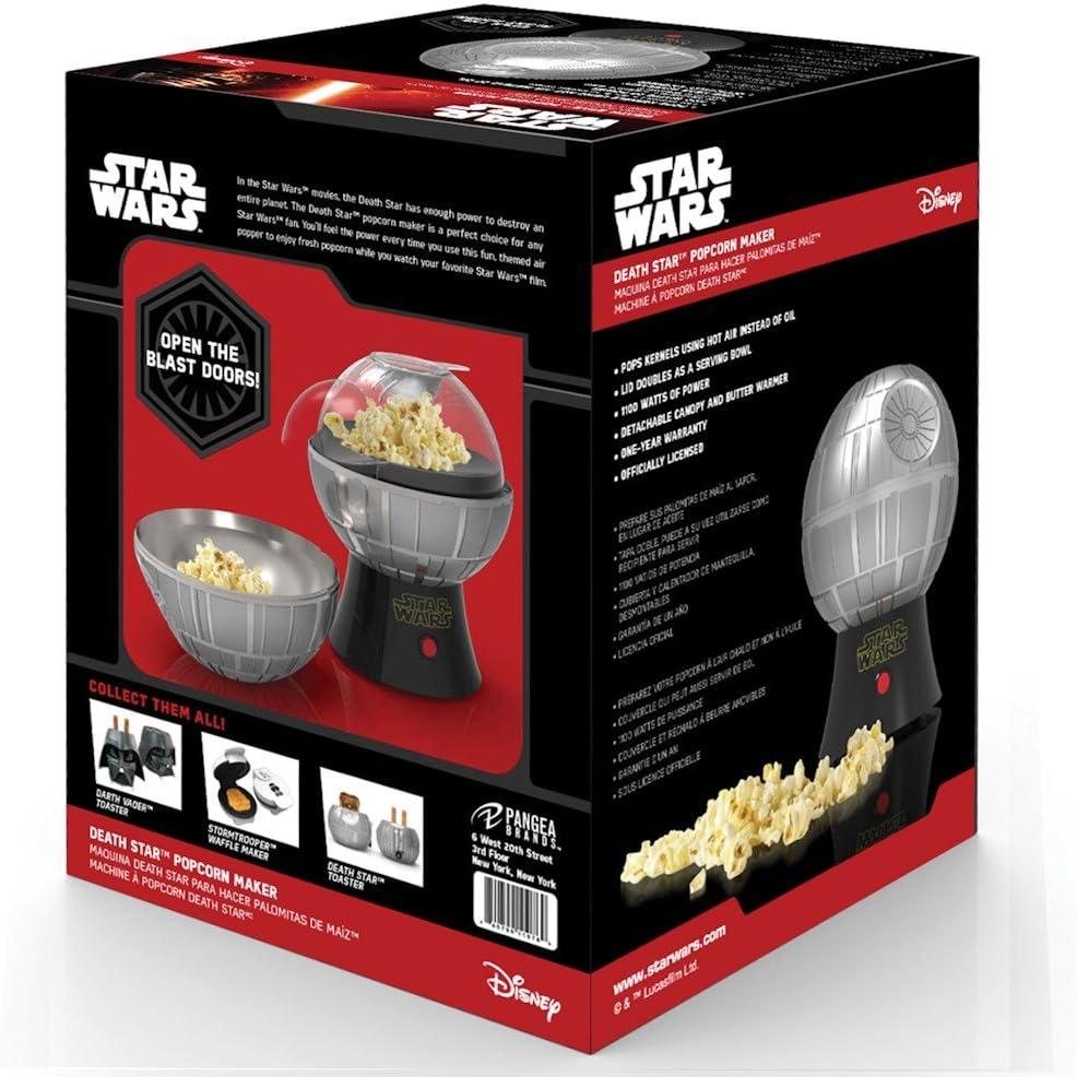 imageUncanny Brands Bluey Popcorn Maker OilFree Electric Hot Air Popper with 12 Paper Bags Officially LicensedStar Wars Death Star