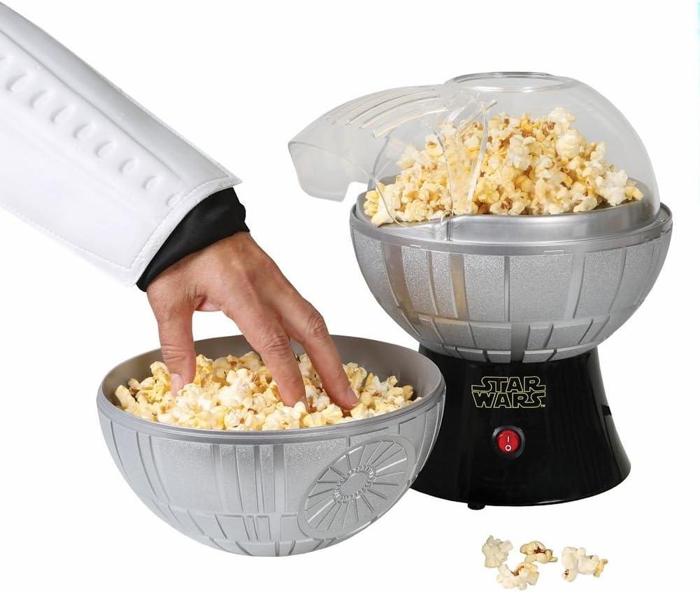 imageUncanny Brands Bluey Popcorn Maker OilFree Electric Hot Air Popper with 12 Paper Bags Officially LicensedStar Wars Death Star