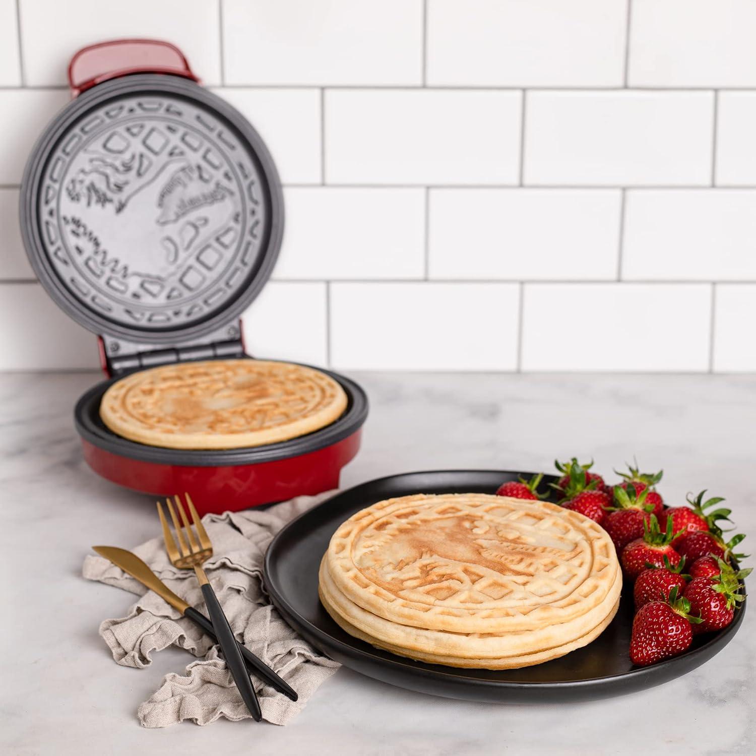 imageUncanny Brands Bluey Waffle Maker NonStick Round Waffle Iron Easy to Use and CleanJurassic Park