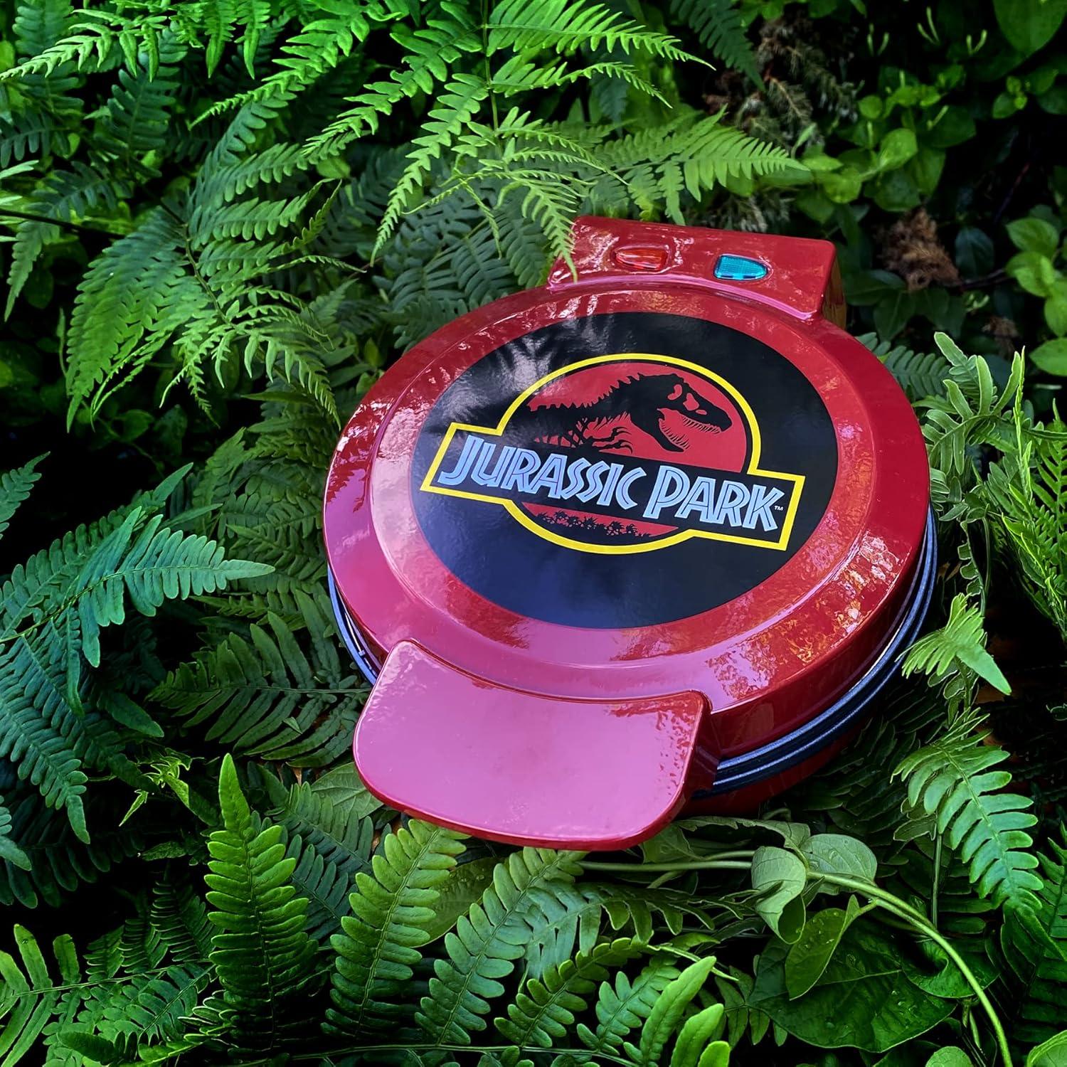 imageUncanny Brands Bluey Waffle Maker NonStick Round Waffle Iron Easy to Use and CleanJurassic Park