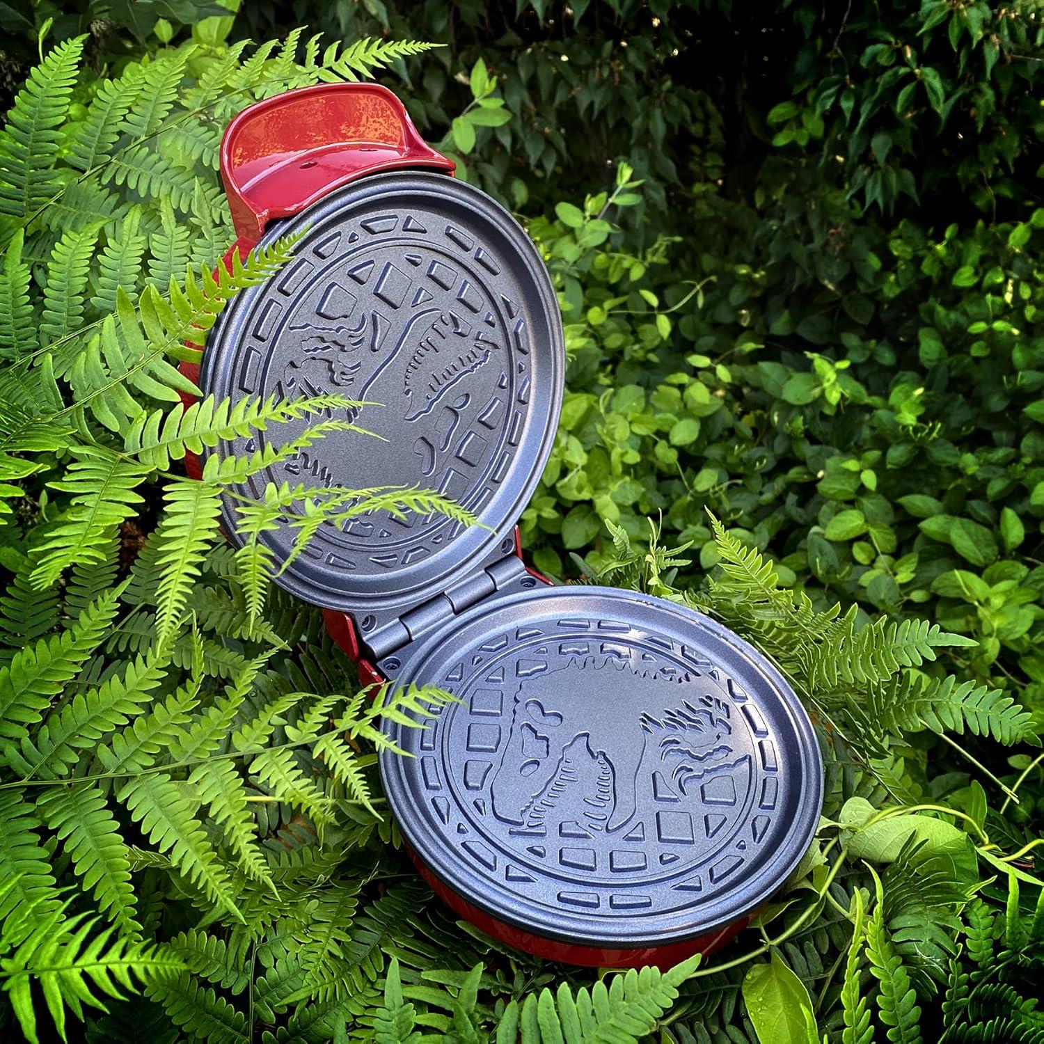 imageUncanny Brands Bluey Waffle Maker NonStick Round Waffle Iron Easy to Use and CleanJurassic Park