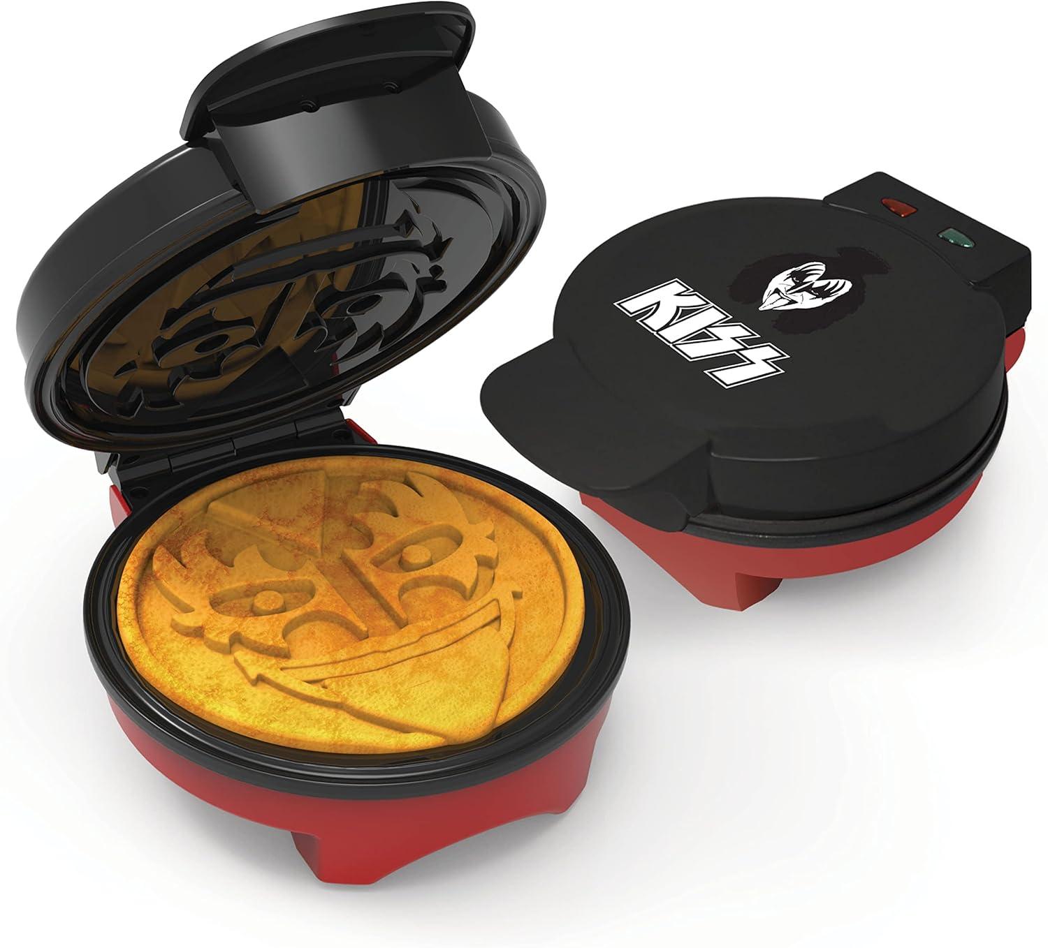 imageUncanny Brands Bluey Waffle Maker NonStick Round Waffle Iron Easy to Use and CleanKISS Demon
