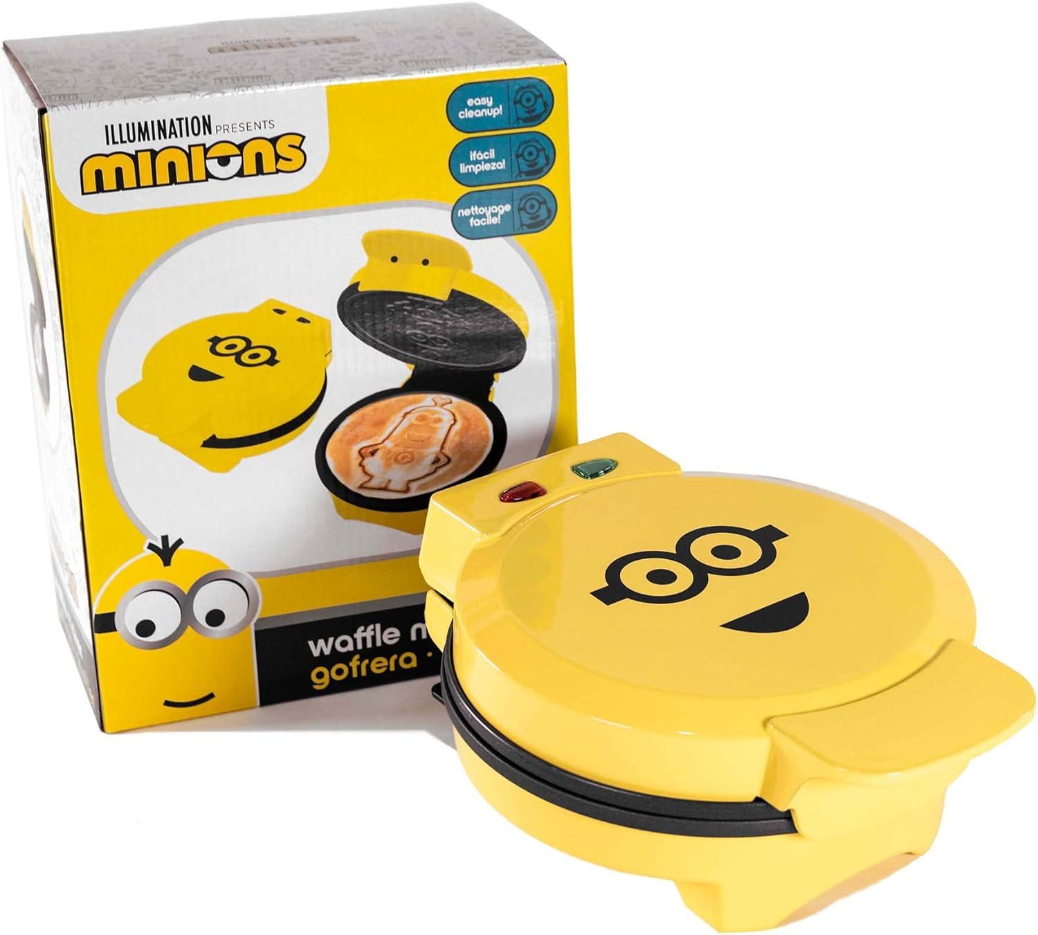 imageUncanny Brands Bluey Waffle Maker NonStick Round Waffle Iron Easy to Use and CleanMinions V1