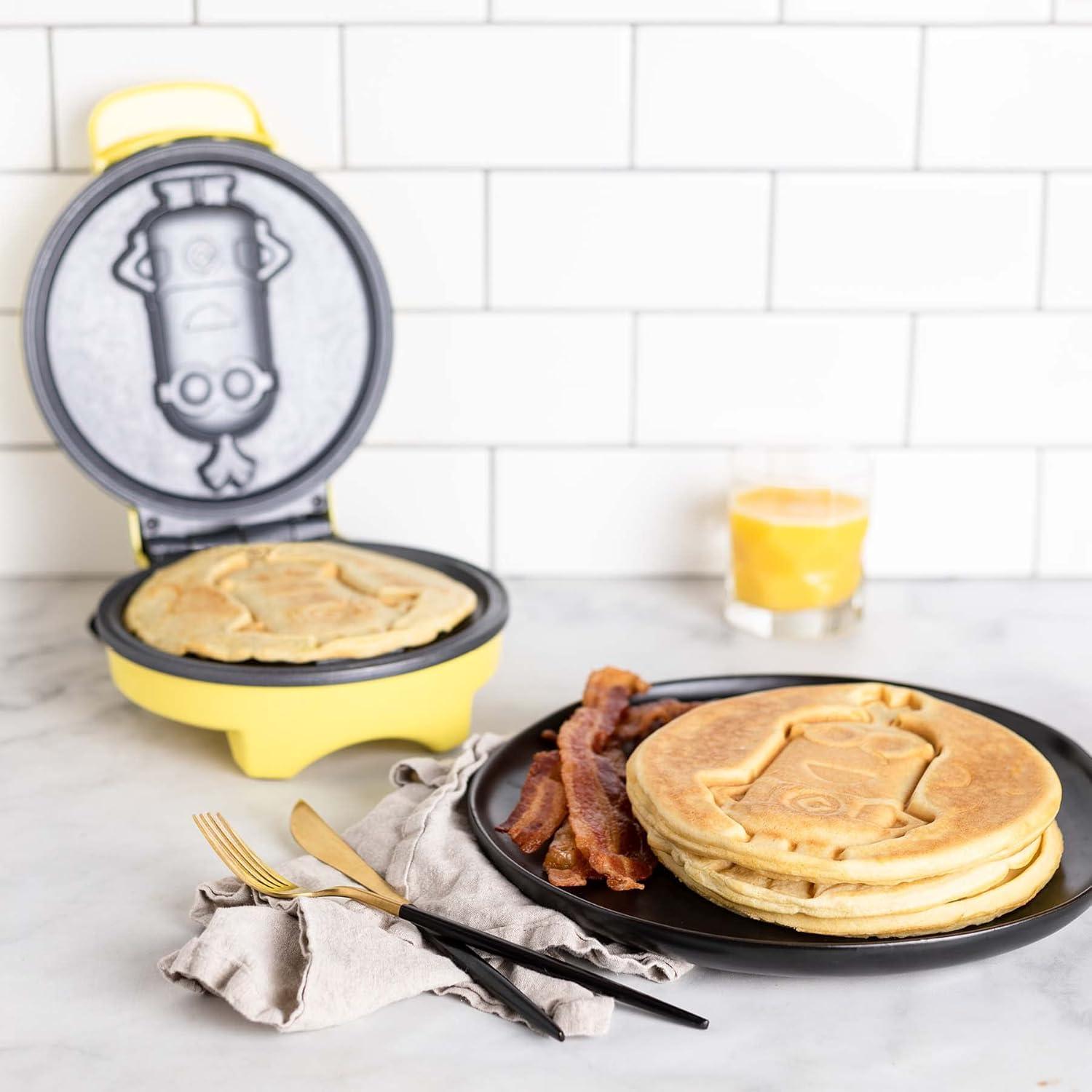 imageUncanny Brands Bluey Waffle Maker NonStick Round Waffle Iron Easy to Use and CleanMinions V1