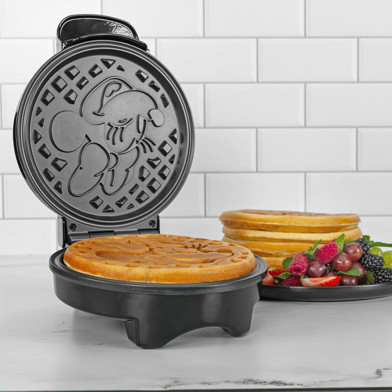 imageUncanny Brands Bluey Waffle Maker NonStick Round Waffle Iron Easy to Use and CleanMinnie Mouse