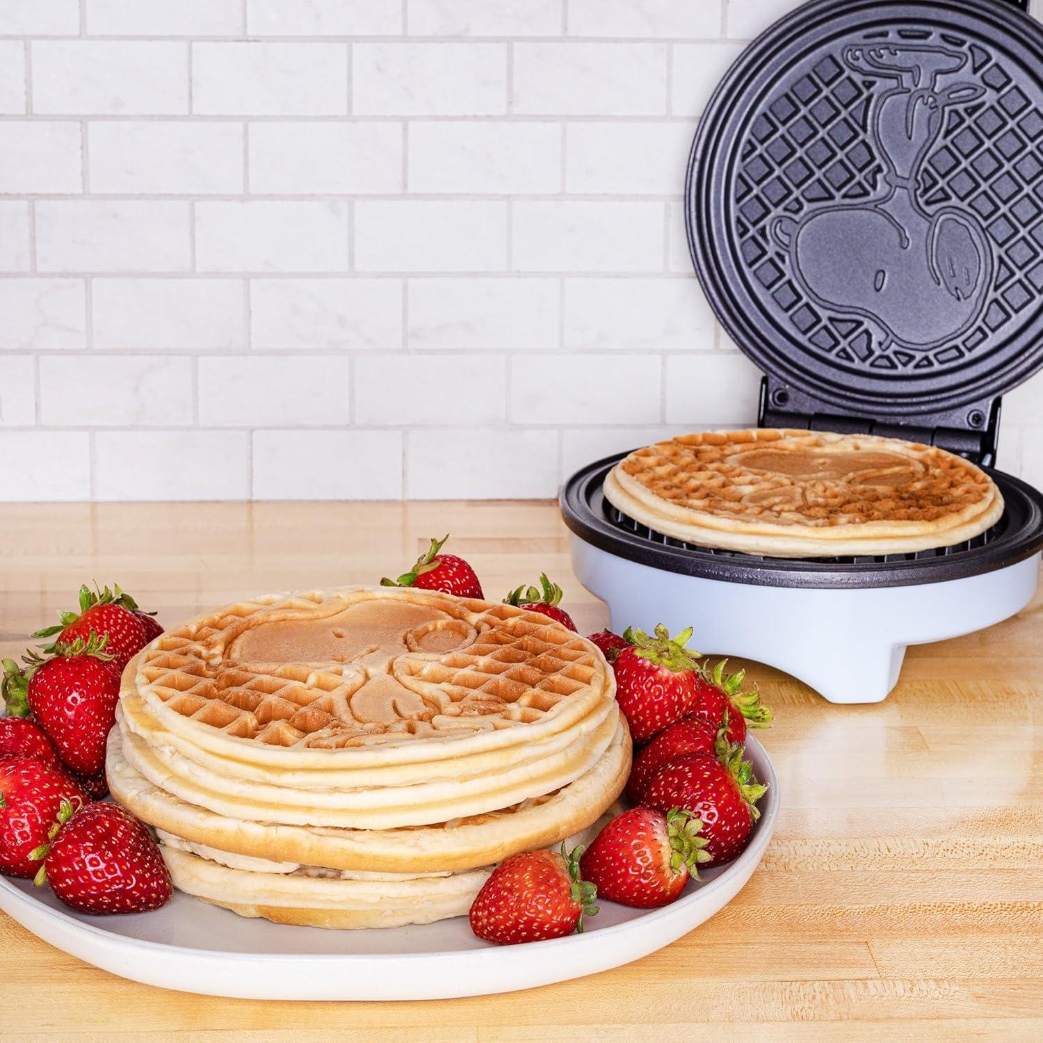 imageUncanny Brands Bluey Waffle Maker NonStick Round Waffle Iron Easy to Use and CleanPeanuts Snoopy