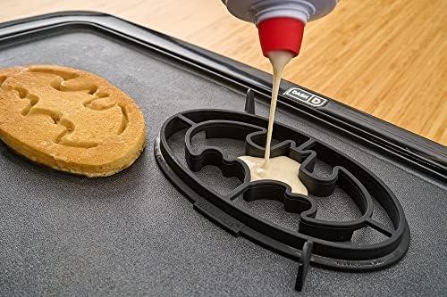 imageWhiskware Bluey Pancake Art Kit 1 Batter Bottle 2 Silicone Bluey and Bingo Pancake Molds and 1 BlenderBall Wire Whisk Durable NoMess Breakfast BPA Free Dishwasher SafeBatman