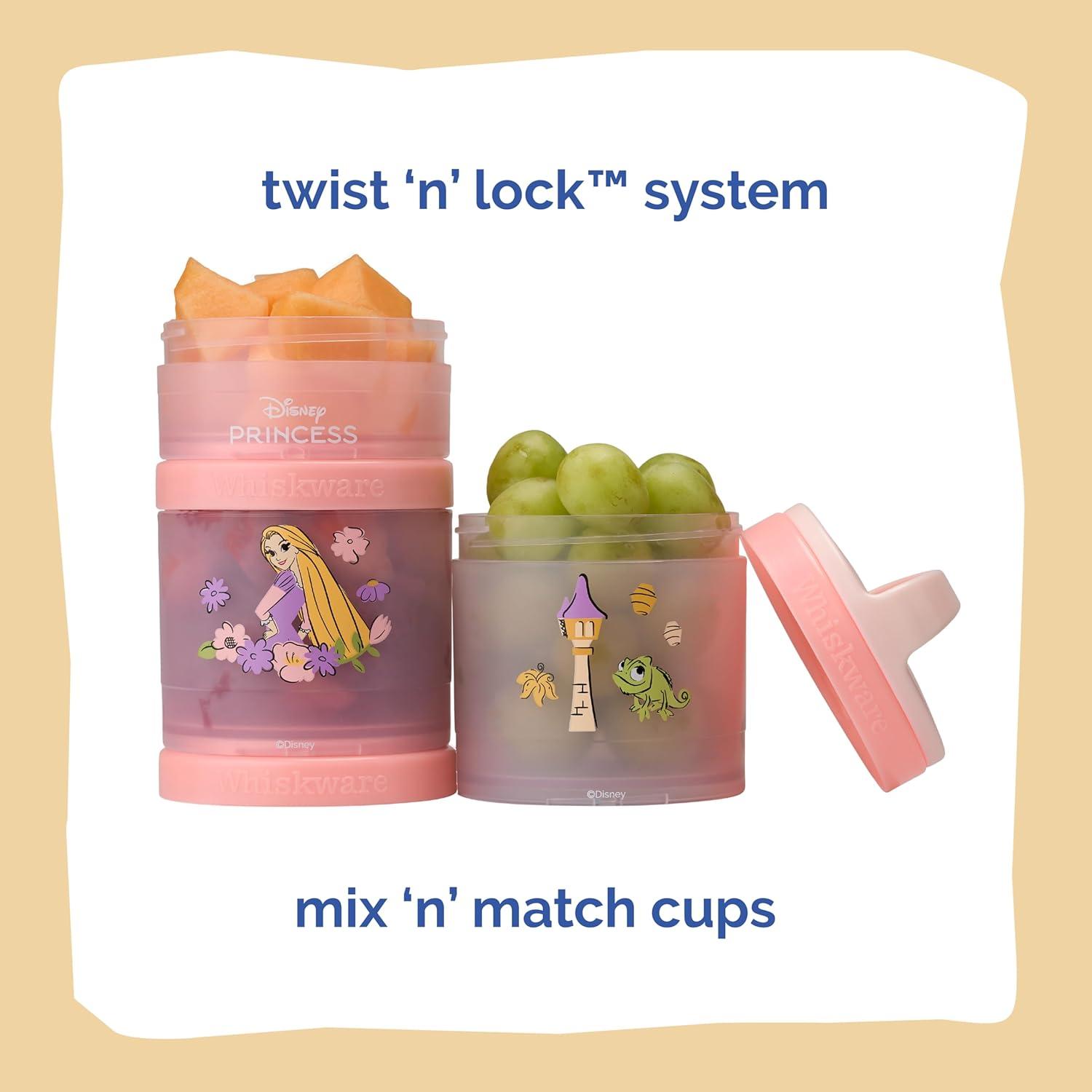 imageWhiskware Bluey Stackable Snack Containers for Babies Toddlers and Kids 3 Stackable Snack Cups for School and Travel Cupholder Friendly Bluey Chloe Bingo and Lila Best BuddiesRapunzel