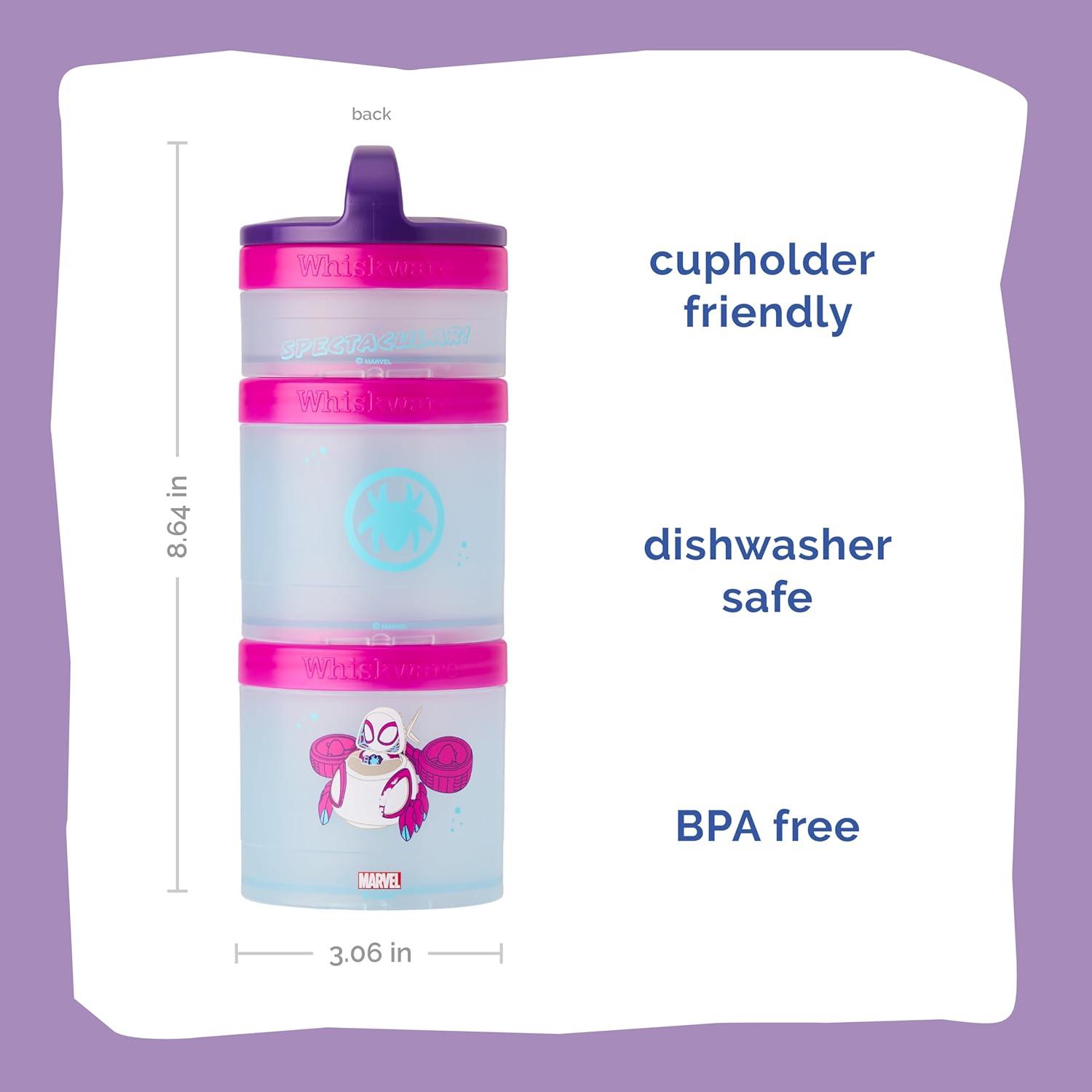imageWhiskware Bluey Stackable Snack Containers for Babies Toddlers and Kids 3 Stackable Snack Cups for School and Travel Cupholder Friendly Bluey Chloe Bingo and Lila Best BuddiesGwen Stacy