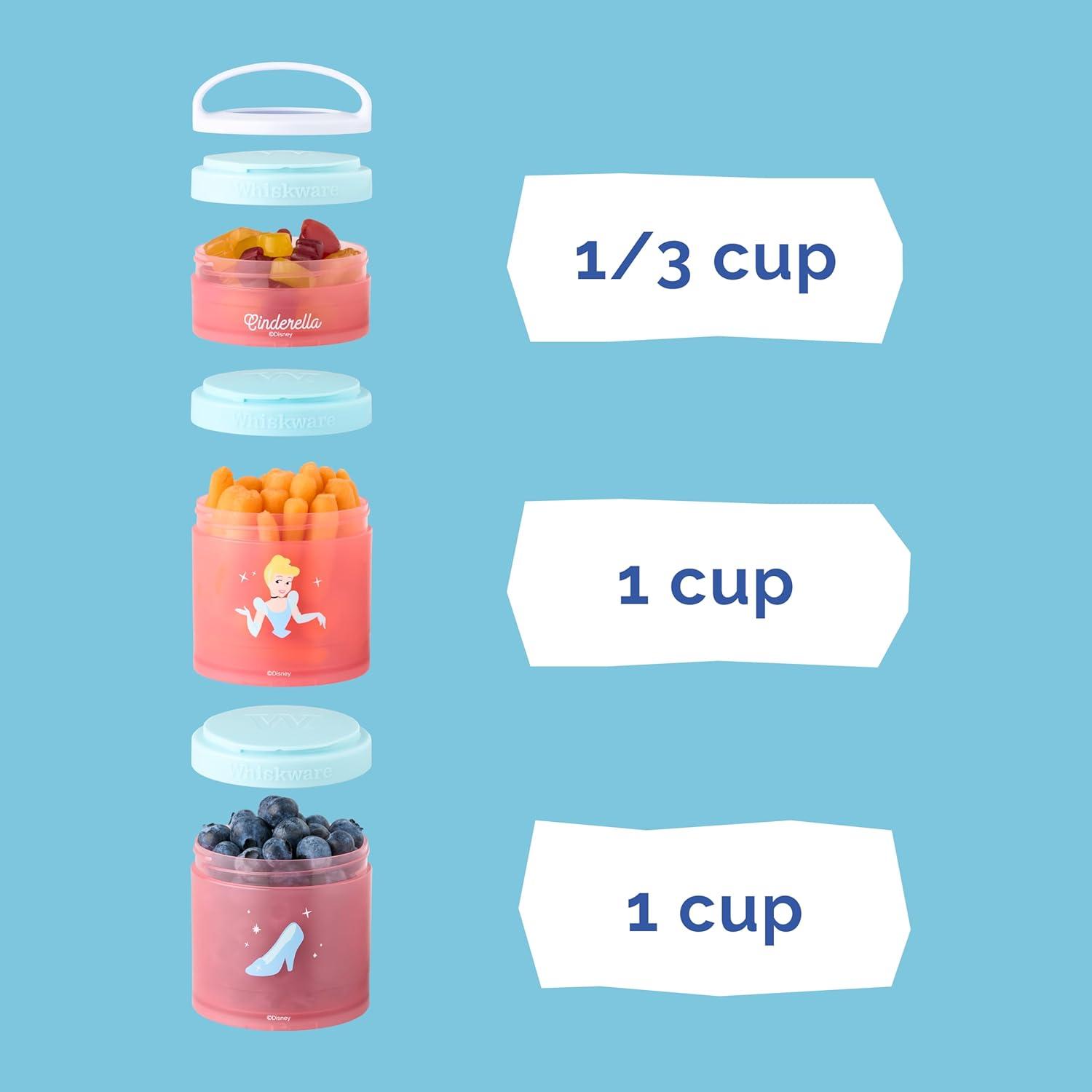imageWhiskware Bluey Stackable Snack Containers for Babies Toddlers and Kids 3 Stackable Snack Cups for School and Travel Cupholder Friendly Bluey Chloe Bingo and Lila Best BuddiesCinderella Glass Slipper