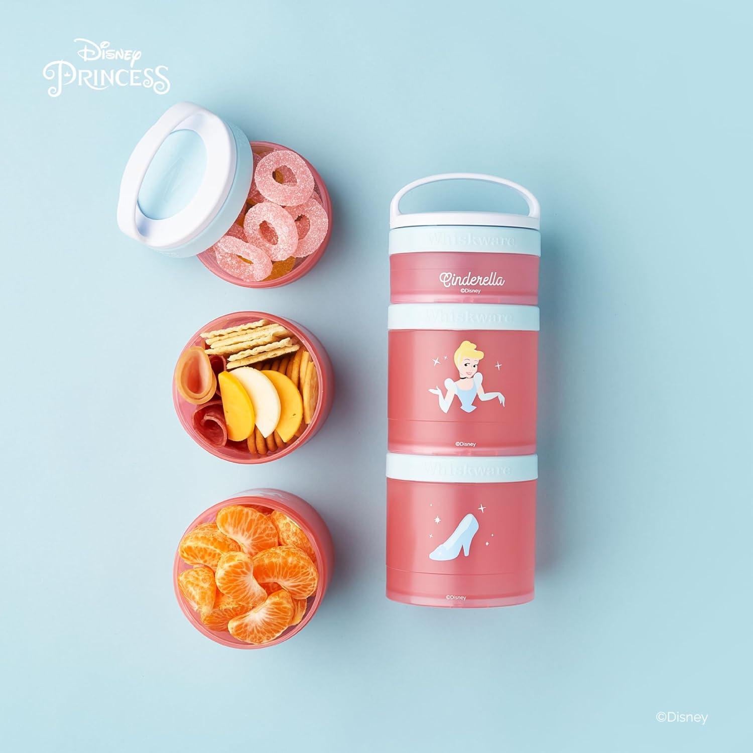 imageWhiskware Bluey Stackable Snack Containers for Babies Toddlers and Kids 3 Stackable Snack Cups for School and Travel Cupholder Friendly Bluey Chloe Bingo and Lila Best BuddiesCinderella Glass Slipper