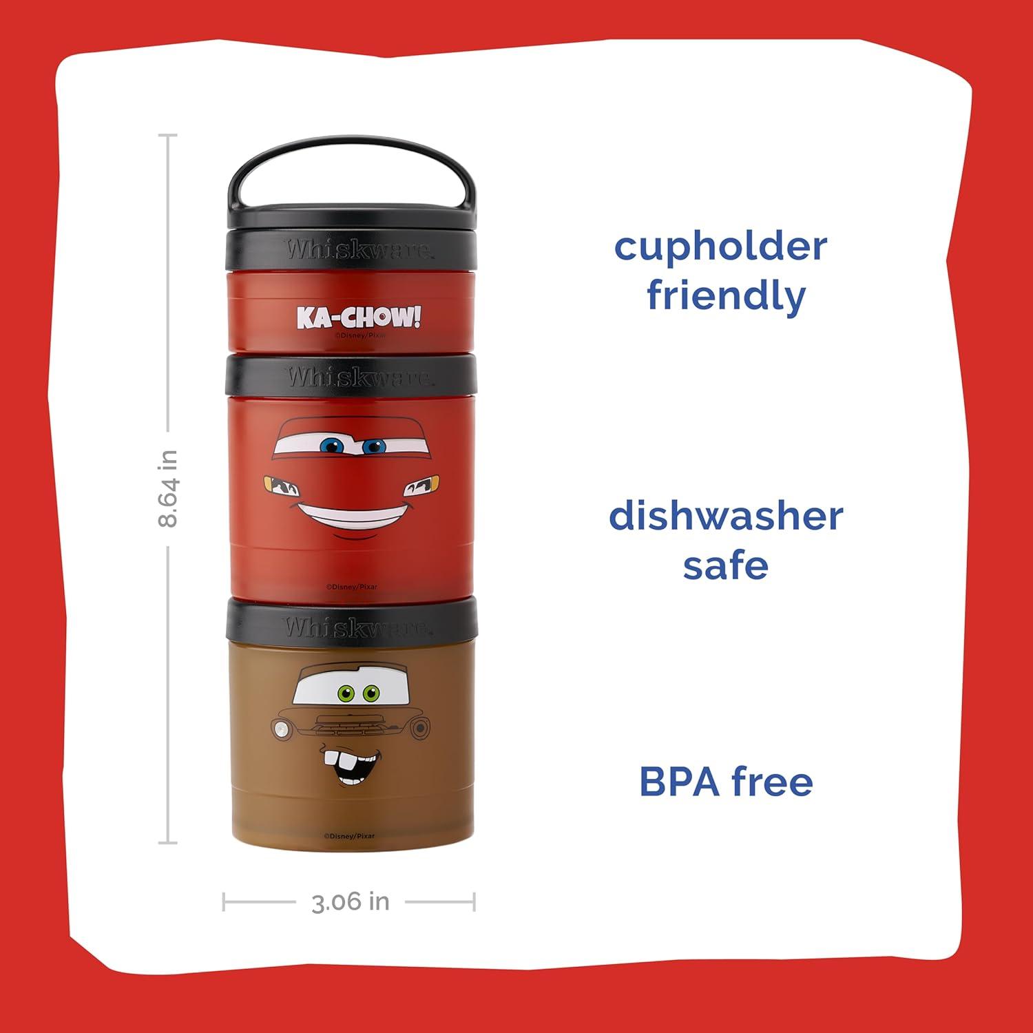 imageWhiskware Bluey Stackable Snack Containers for Babies Toddlers and Kids 3 Stackable Snack Cups for School and Travel Cupholder Friendly Bluey Chloe Bingo and Lila Best BuddiesCars