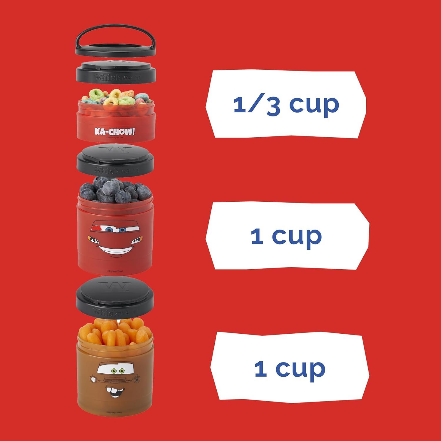 imageWhiskware Bluey Stackable Snack Containers for Babies Toddlers and Kids 3 Stackable Snack Cups for School and Travel Cupholder Friendly Bluey Chloe Bingo and Lila Best BuddiesCars