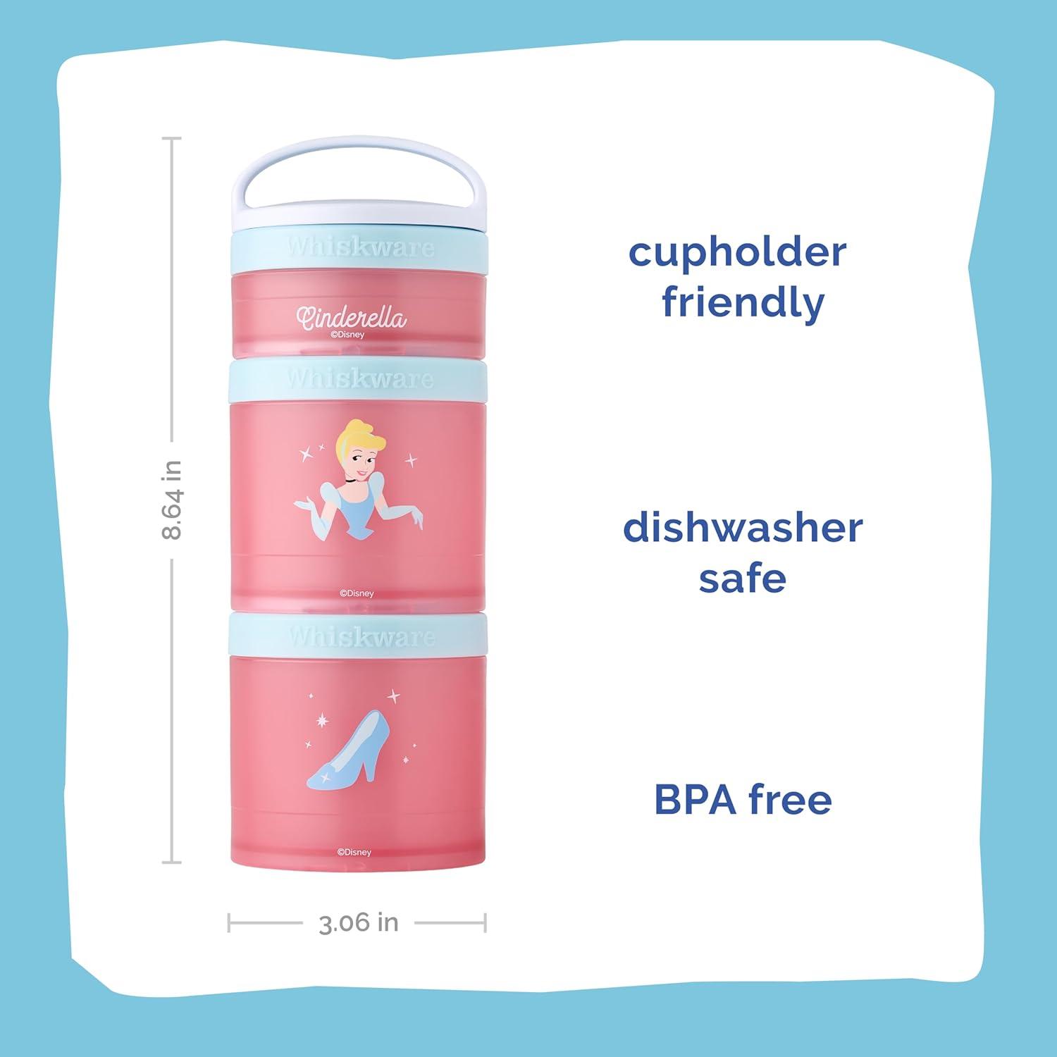 imageWhiskware Bluey Stackable Snack Containers for Babies Toddlers and Kids 3 Stackable Snack Cups for School and Travel Cupholder Friendly Bluey Chloe Bingo and Lila Best BuddiesCinderella Glass Slipper