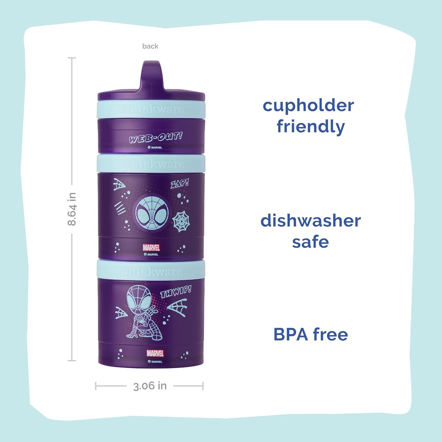 imageWhiskware Bluey Stackable Snack Containers for Babies Toddlers and Kids 3 Stackable Snack Cups for School and Travel Cupholder Friendly Bluey Chloe Bingo and Lila Best BuddiesGlow Webs Glow