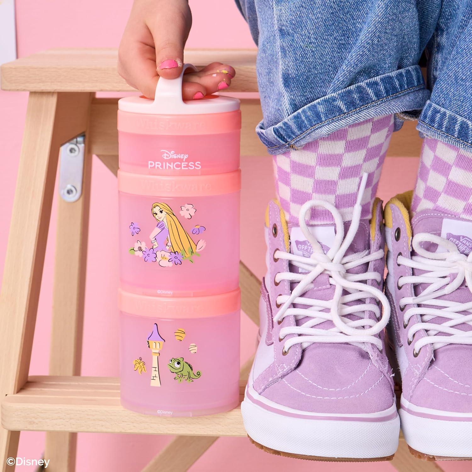 imageWhiskware Bluey Stackable Snack Containers for Babies Toddlers and Kids 3 Stackable Snack Cups for School and Travel Cupholder Friendly Bluey Chloe Bingo and Lila Best BuddiesRapunzel