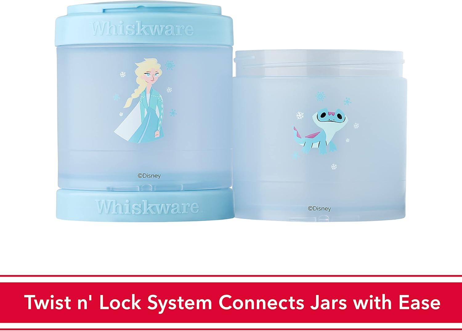 imageWhiskware Bluey Stackable Snack Containers for Kids and Toddlers 3 Stackable Snack Cups for School and Travel Bluey and Bingo HoorayPack of 1Anna and Olaf