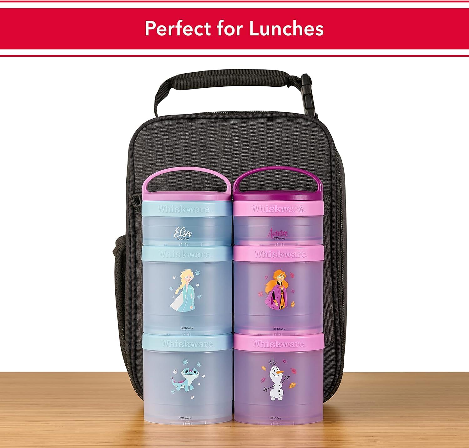 imageWhiskware Bluey Stackable Snack Containers for Kids and Toddlers 3 Stackable Snack Cups for School and Travel Bluey and Bingo HoorayPack of 1Anna and Olaf