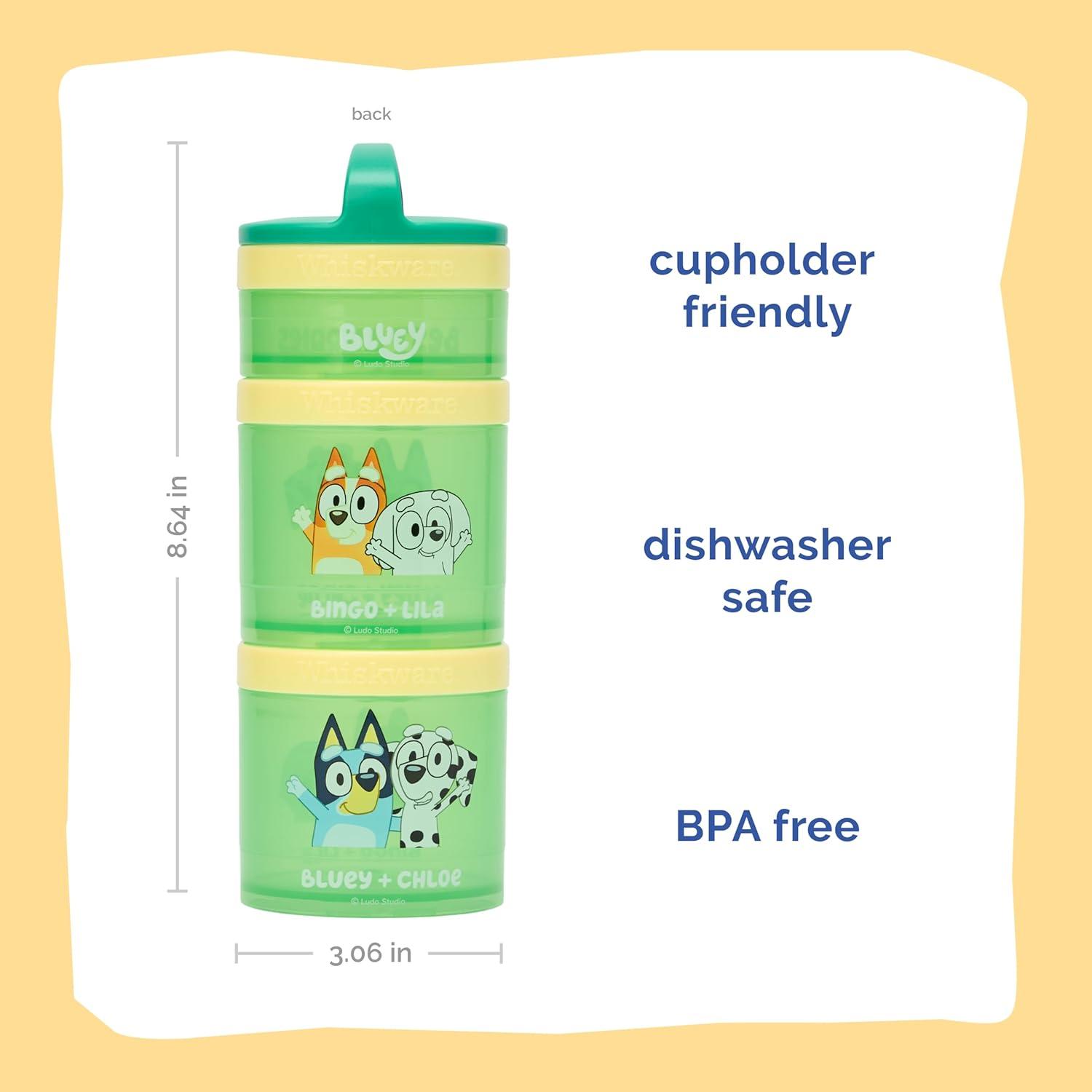 imageWhiskware Bluey Stackable Snack Containers for Kids and Toddlers 3 Stackable Snack Cups for School and Travel Bluey and Bingo HoorayPack of 1Best Buddies