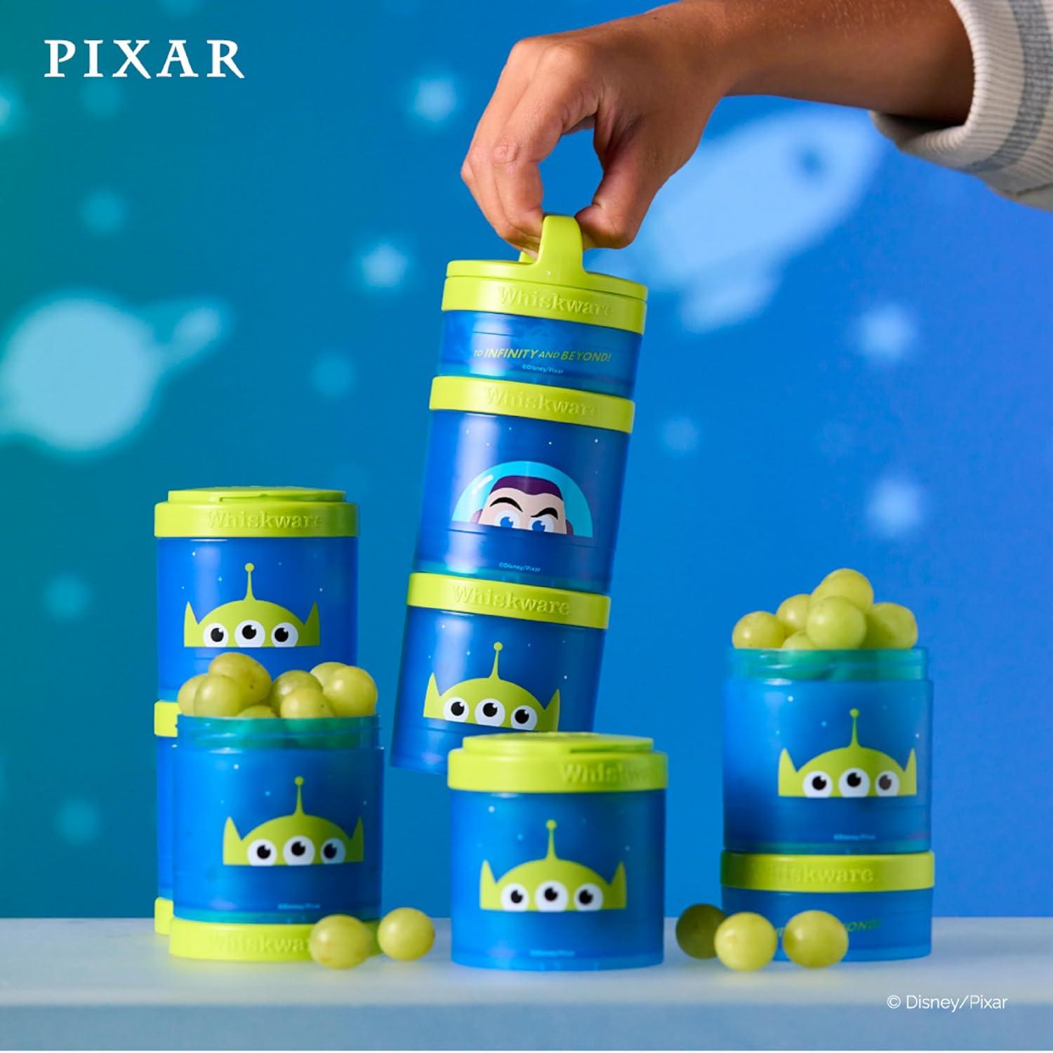imageWhiskware Bluey Stackable Snack Containers for Kids and Toddlers 3 Stackable Snack Cups for School and Travel Bluey and Bingo HoorayPack of 1Buzz Lightyear