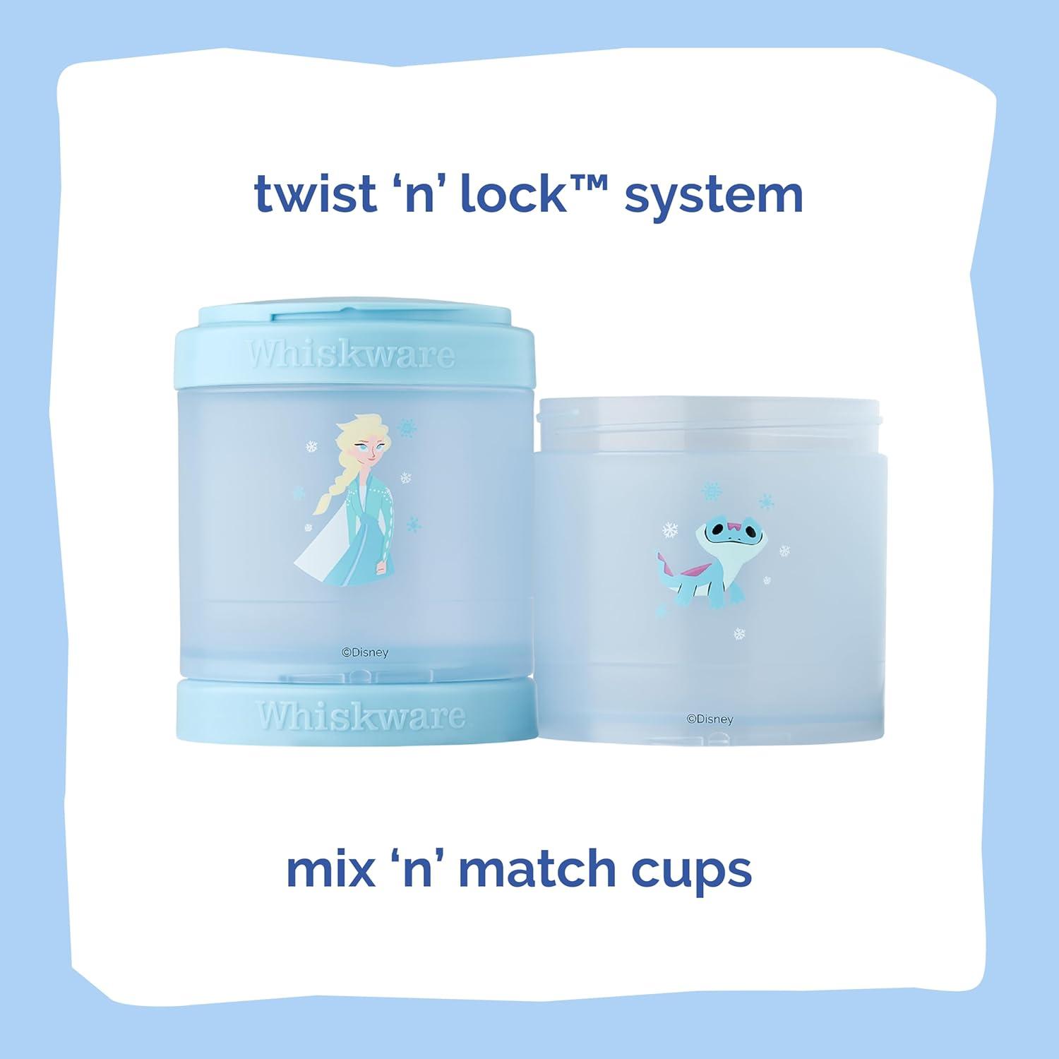 imageWhiskware Bluey Stackable Snack Containers for Kids and Toddlers 3 Stackable Snack Cups for School and Travel Bluey and Bingo HoorayPack of 1Elsa and Bruni