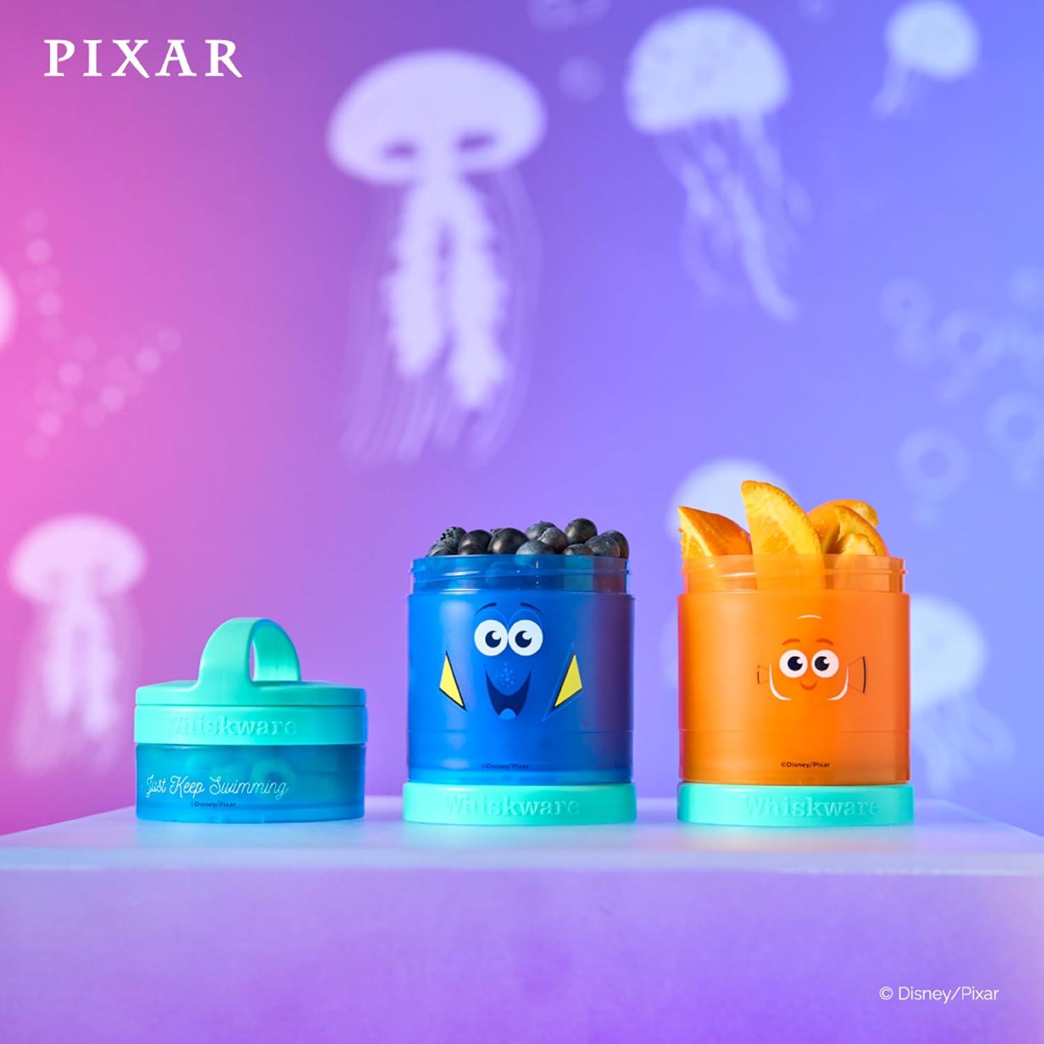 imageWhiskware Bluey Stackable Snack Containers for Kids and Toddlers 3 Stackable Snack Cups for School and Travel Bluey and Bingo HoorayPack of 1Finding Nemo
