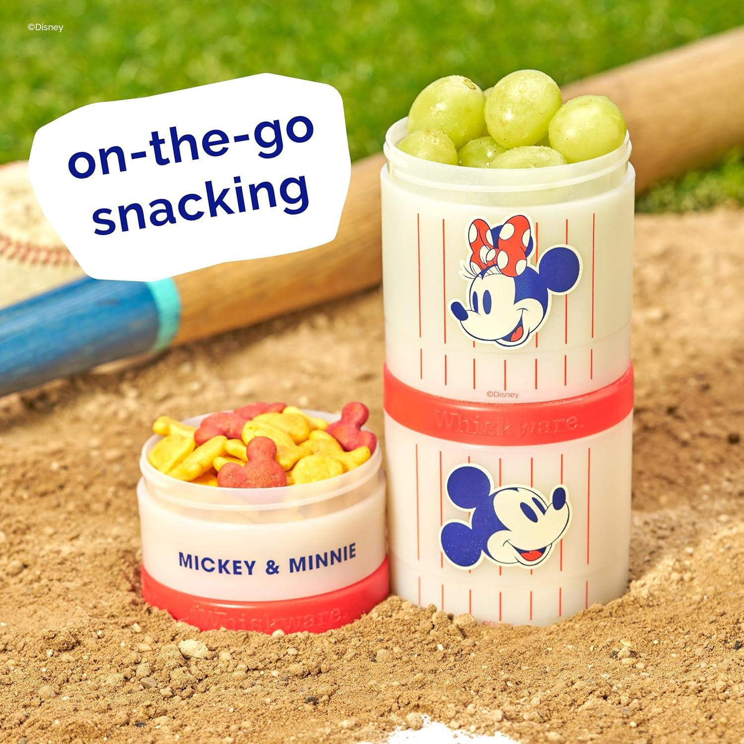 imageWhiskware Bluey Stackable Snack Containers for Kids and Toddlers 3 Stackable Snack Cups for School and Travel Bluey and Bingo HoorayPack of 1Mickey Minnie
