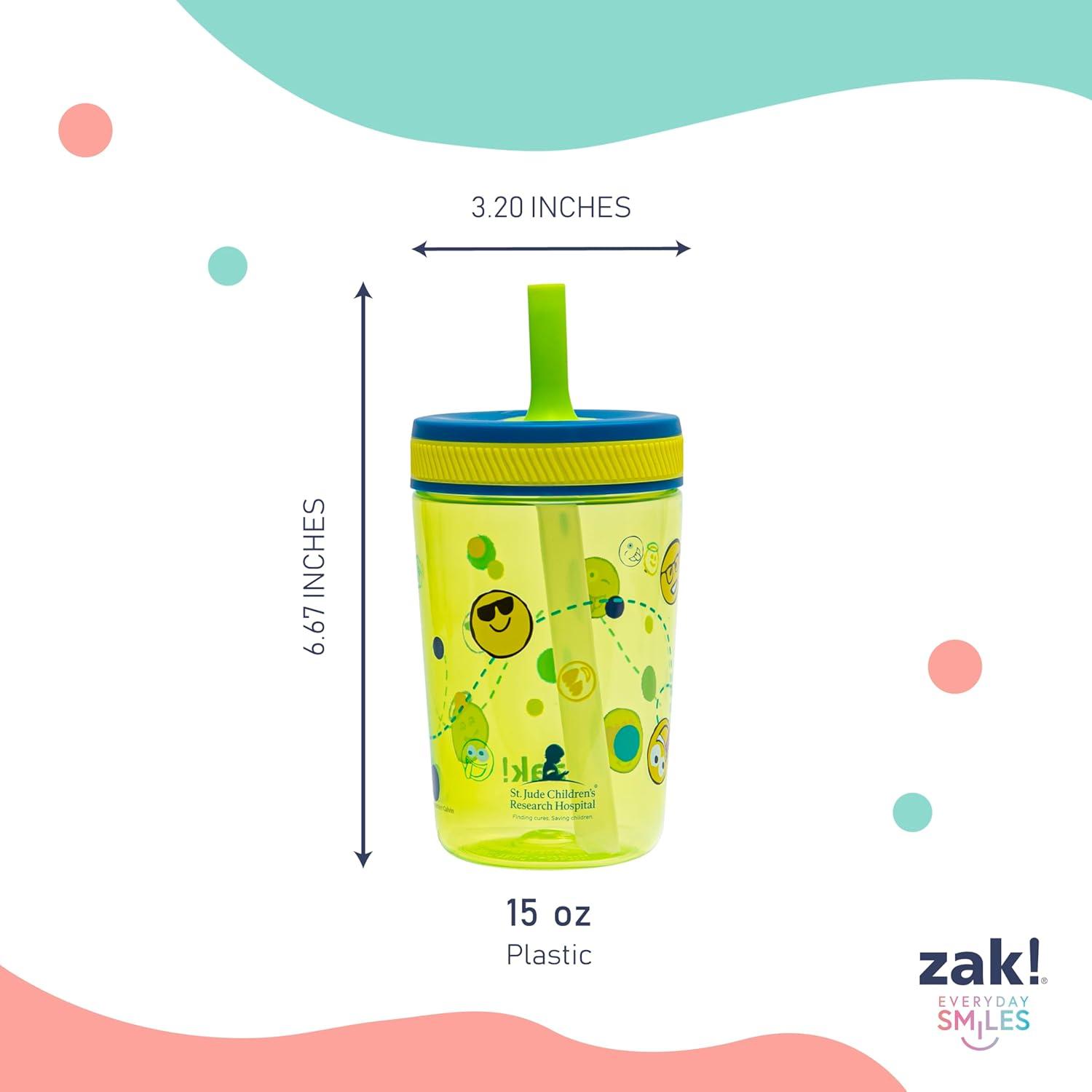 imageZak Designs 15oz Bluey Kelso Tumbler Set LeakProof ScrewOn Lid with Straw Made of Durable Plastic and Silicone Perfect Bundle for Kids 2 Count Pack of 1St Jude Space and Smiles