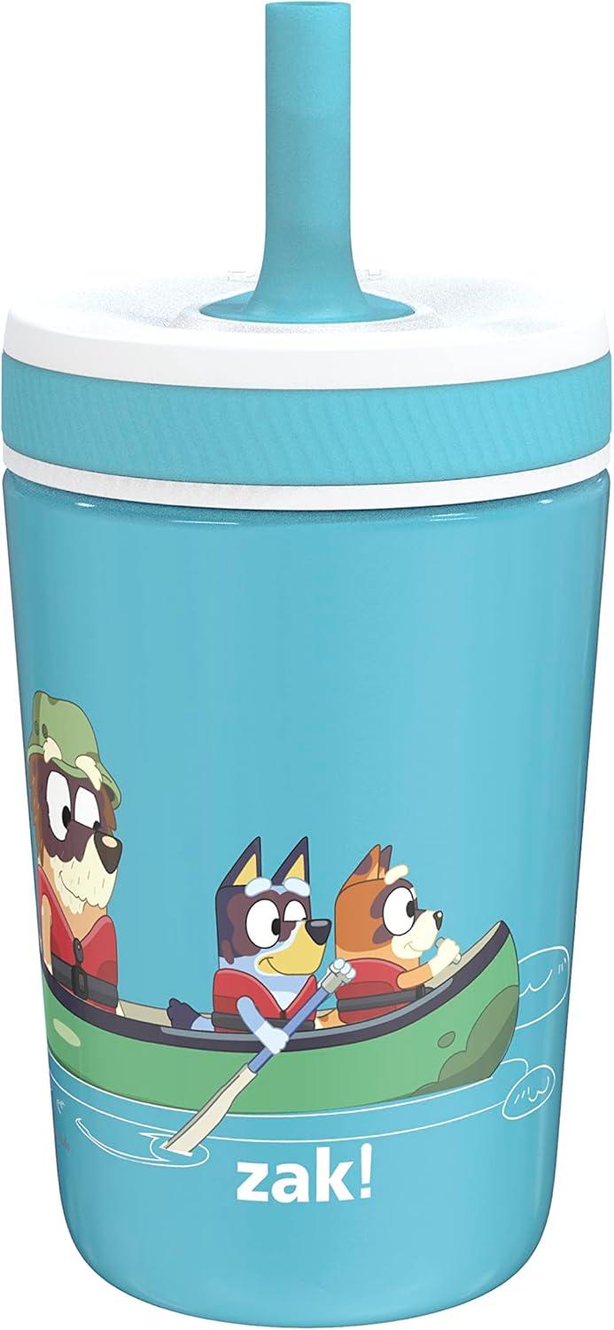 imageZak Designs Bluey Kelso Toddler Cups For Travel or At Home 12oz Vacuum Insulated Stainless Steel Sippy Cup With LeakProof Design is Perfect For Kids Bluey Bingo Grandad MortBluey