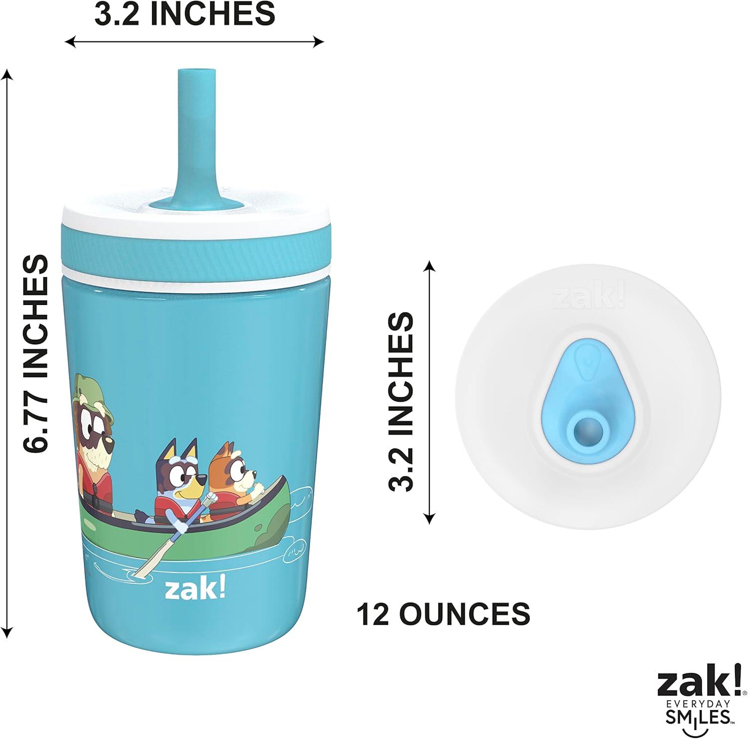 imageZak Designs Bluey Kelso Toddler Cups For Travel or At Home 12oz Vacuum Insulated Stainless Steel Sippy Cup With LeakProof Design is Perfect For Kids Bluey Bingo Grandad MortBluey