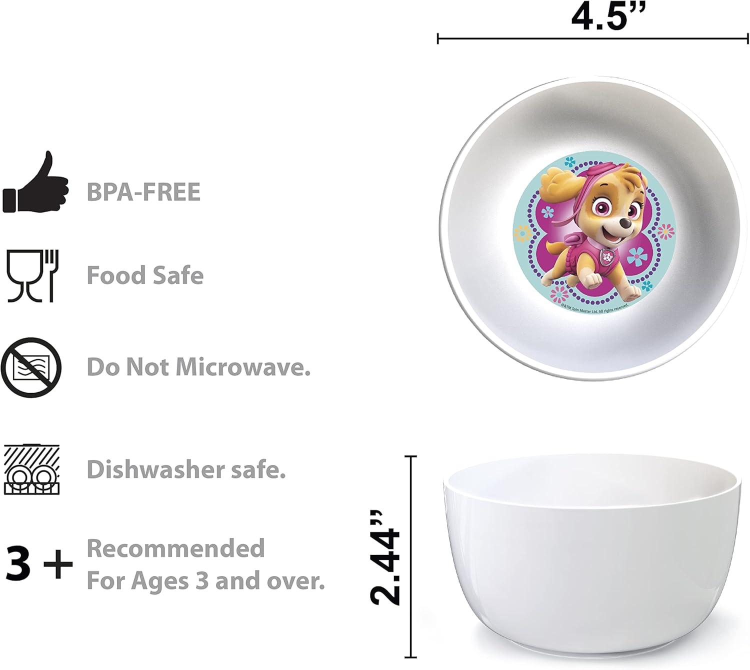imageZak Designs Bluey Kids Dinnerware Gift Set Includes Plate Bowl Tumbler Water Bottle and Utensil Tableware Made of Durable Material and Perfect for Kids 6 Piece Gift Set BPAFreePAW Patrol Gilrs 6pcs