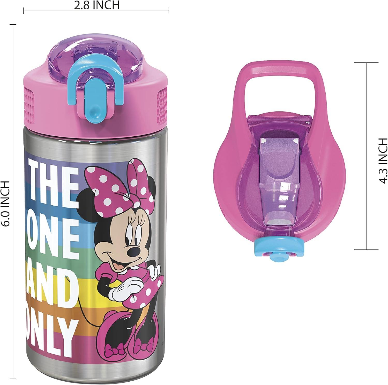 imageZak Designs Bluey Kids Dinnerware Gift Set Includes Plate Bowl Tumbler Water Bottle and Utensil Tableware Made of Durable Material and Perfect for Kids 6 Piece Gift Set BPAFreeMinnie Mouse 6pcs