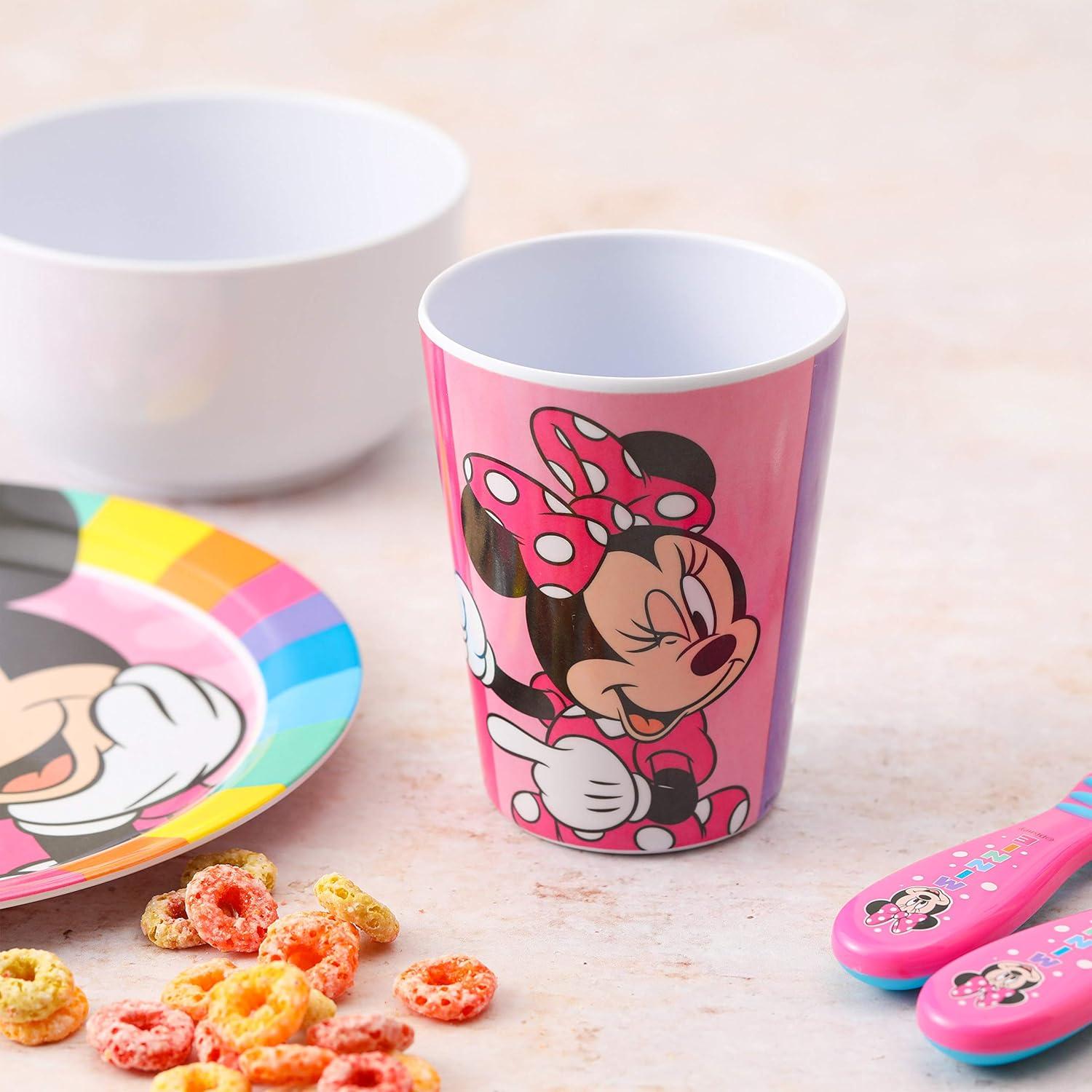 imageZak Designs Bluey Kids Dinnerware Gift Set Includes Plate Bowl Tumbler Water Bottle and Utensil Tableware Made of Durable Material and Perfect for Kids 6 Piece Gift Set BPAFreeMinnie Mouse