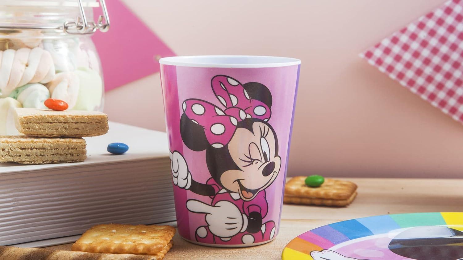 imageZak Designs Bluey Kids Dinnerware Gift Set Includes Plate Bowl Tumbler Water Bottle and Utensil Tableware Made of Durable Material and Perfect for Kids 6 Piece Gift Set BPAFreeMinnie Mouse 6pcs