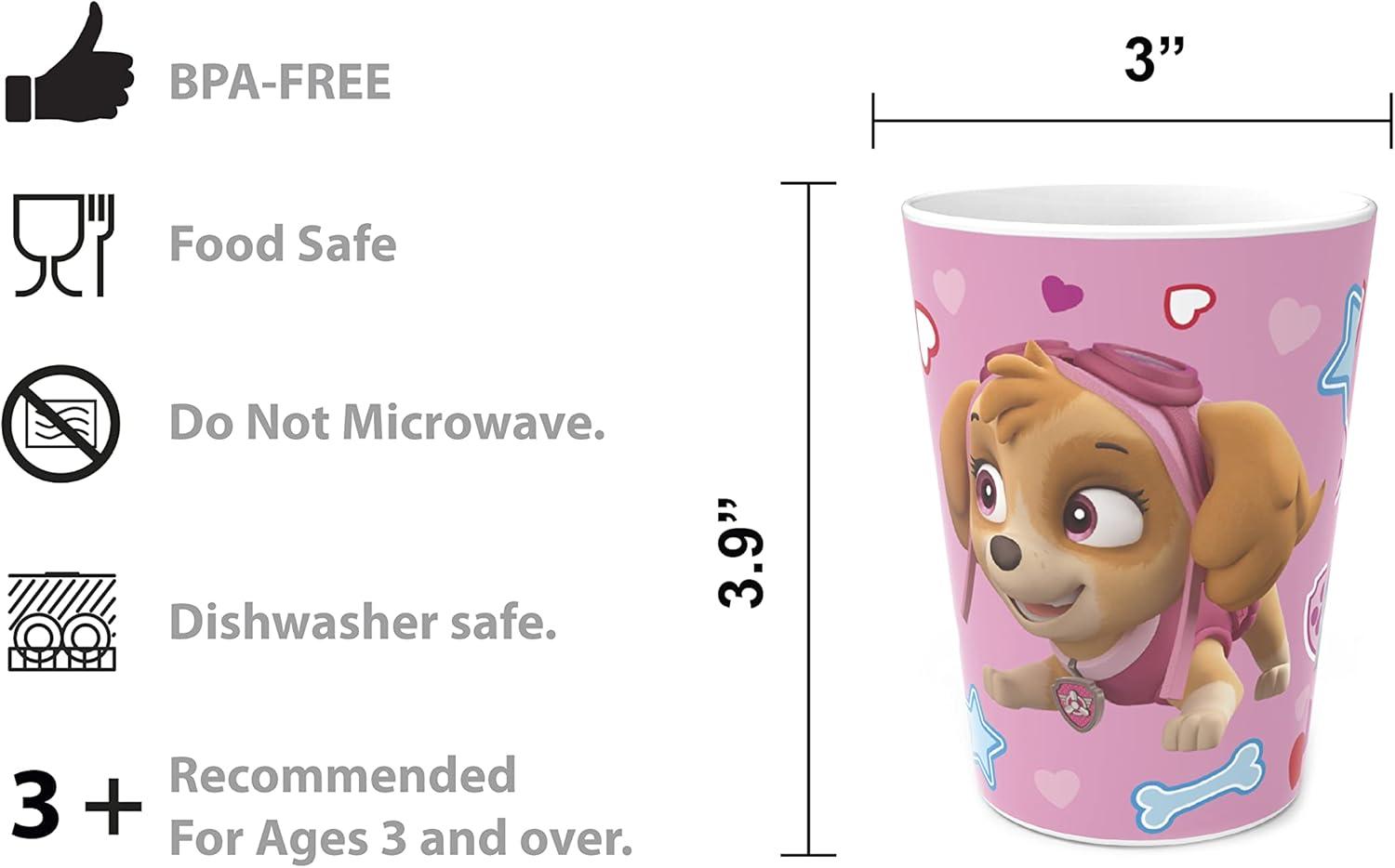 imageZak Designs Bluey Kids Dinnerware Gift Set Includes Plate Bowl Tumbler Water Bottle and Utensil Tableware Made of Durable Material and Perfect for Kids 6 Piece Gift Set BPAFreePAW Patrol Gilrs 6pcs