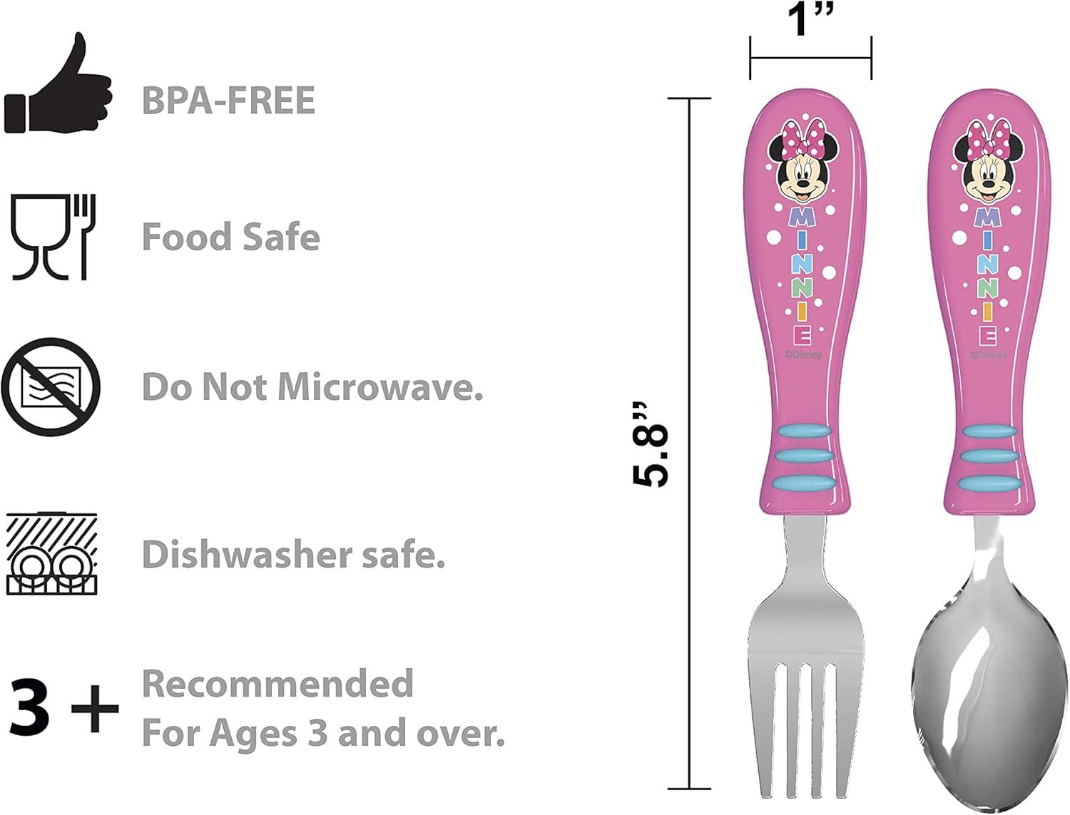 imageZak Designs Bluey Kids Dinnerware Gift Set Includes Plate Bowl Tumbler Water Bottle and Utensil Tableware Made of Durable Material and Perfect for Kids 6 Piece Gift Set BPAFreeMinnie Mouse 6pcs
