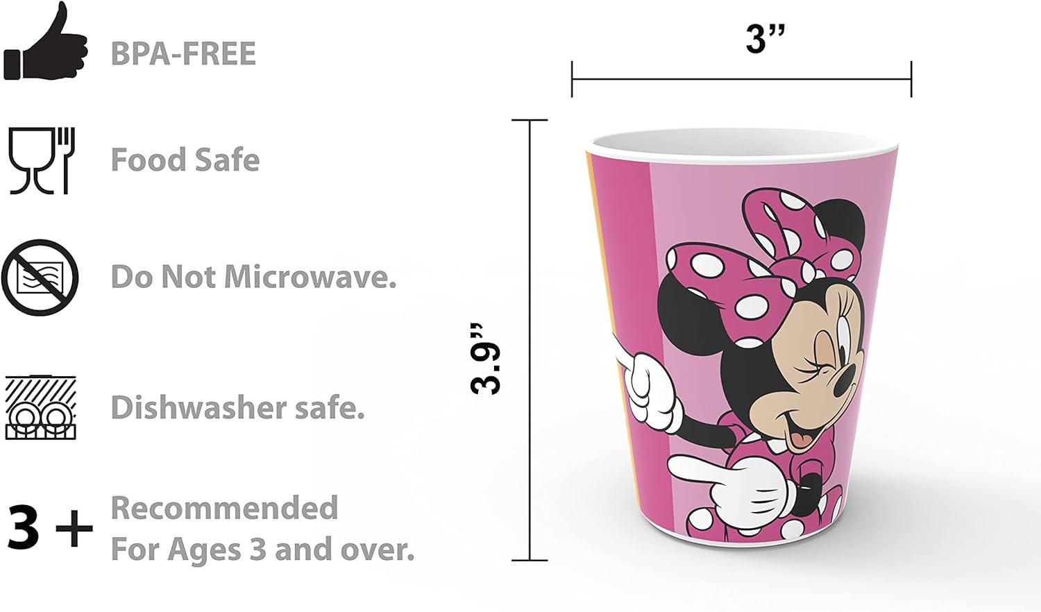 imageZak Designs Bluey Kids Dinnerware Gift Set Includes Plate Bowl Tumbler Water Bottle and Utensil Tableware Made of Durable Material and Perfect for Kids 6 Piece Gift Set BPAFreeMinnie Mouse 6pcs