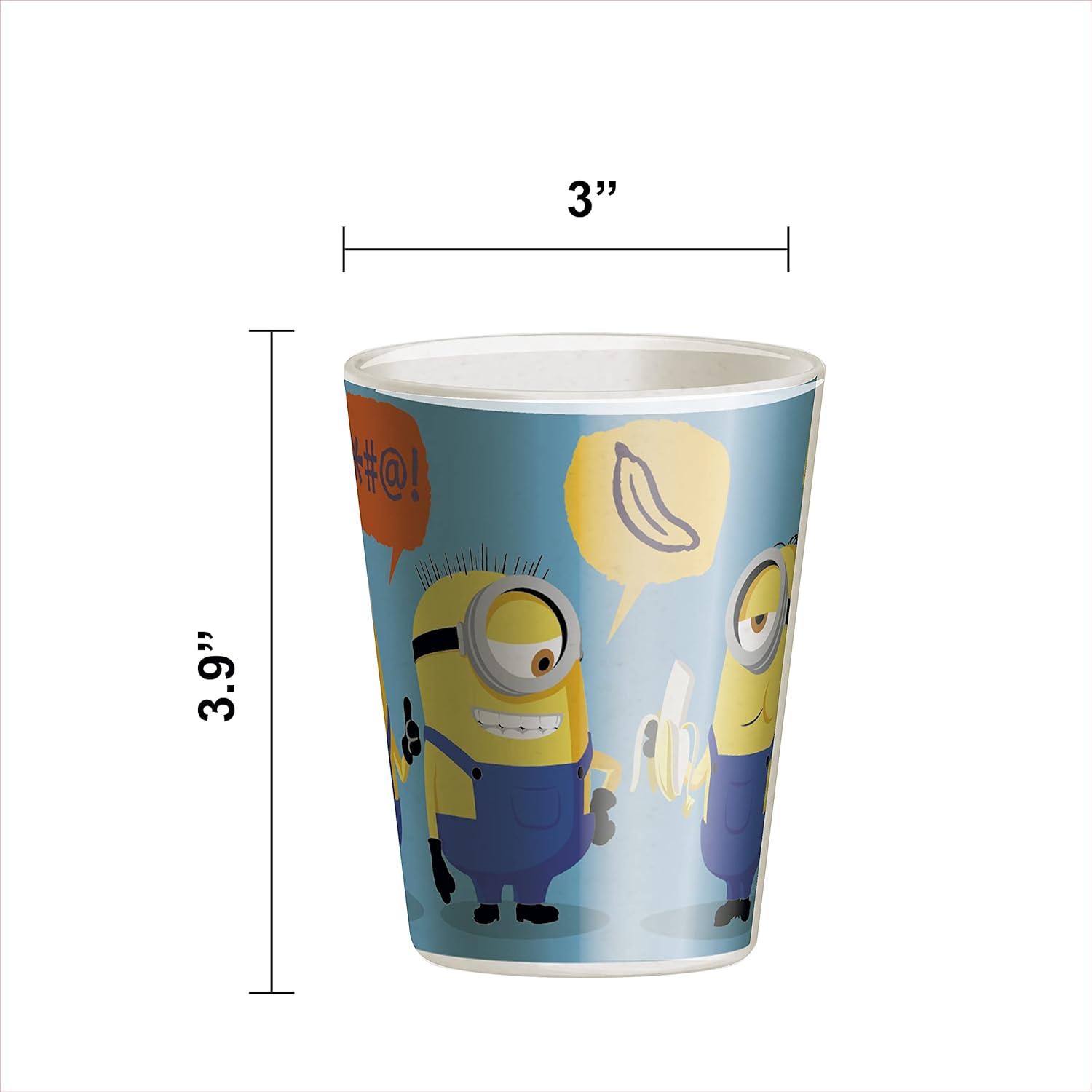 imageZak Designs Bluey Kids Dinnerware Gift Set Includes Plate Bowl Tumbler Water Bottle and Utensil Tableware Made of Durable Material and Perfect for Kids 6 Piece Gift Set BPAFreeMinionsGru 3pcs