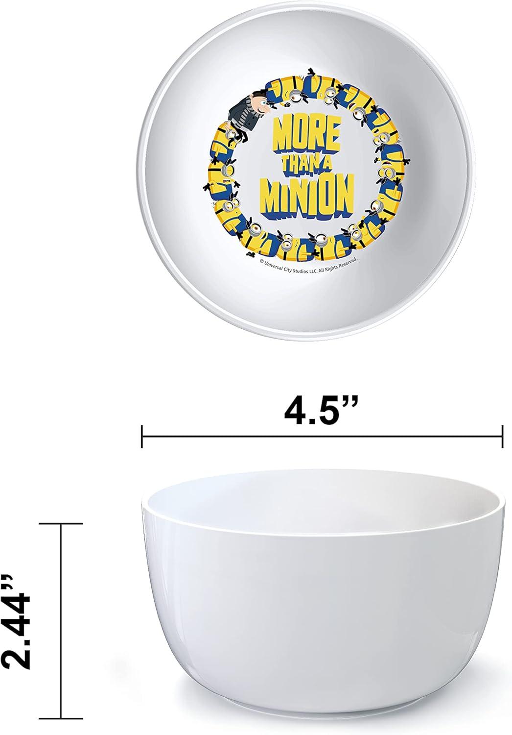 imageZak Designs Bluey Kids Dinnerware Gift Set Includes Plate Bowl Tumbler Water Bottle and Utensil Tableware Made of Durable Material and Perfect for Kids 6 Piece Gift Set BPAFreeMinionsGru 3pcs