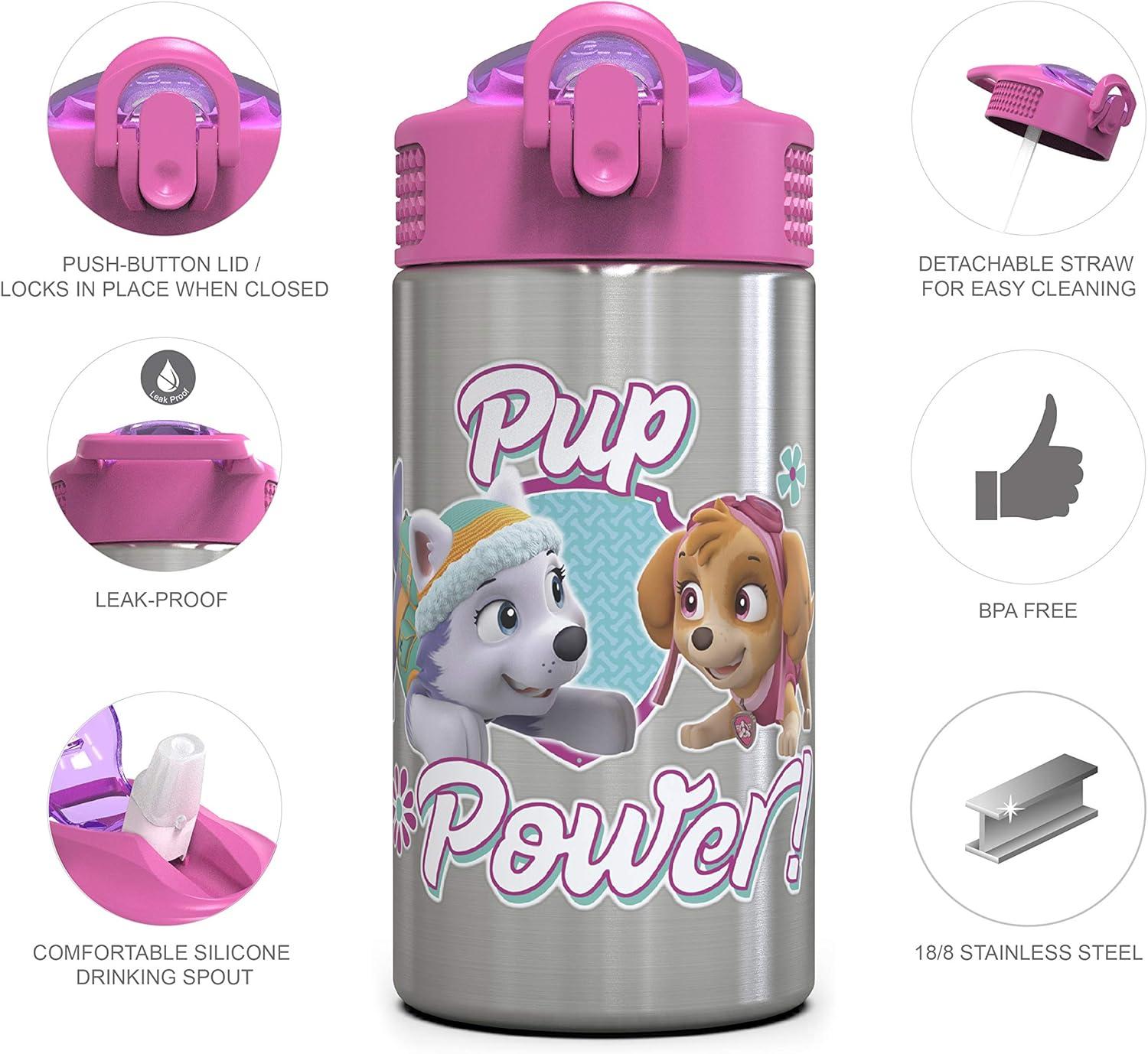 imageZak Designs Bluey Kids Dinnerware Gift Set Includes Plate Bowl Tumbler Water Bottle and Utensil Tableware Made of Durable Material and Perfect for Kids 6 Piece Gift Set BPAFreePAW Patrol Gilrs 6pcs