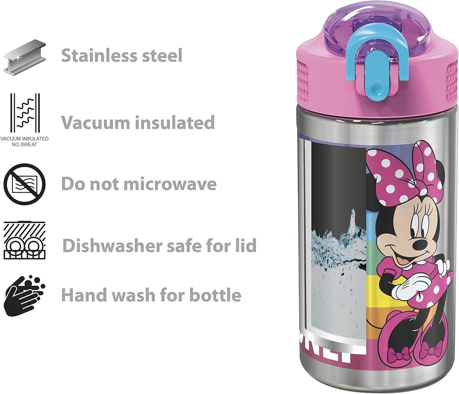imageZak Designs Bluey Kids Dinnerware Gift Set Includes Plate Bowl Tumbler Water Bottle and Utensil Tableware Made of Durable Material and Perfect for Kids 6 Piece Gift Set BPAFreeMinnie Mouse 6pcs