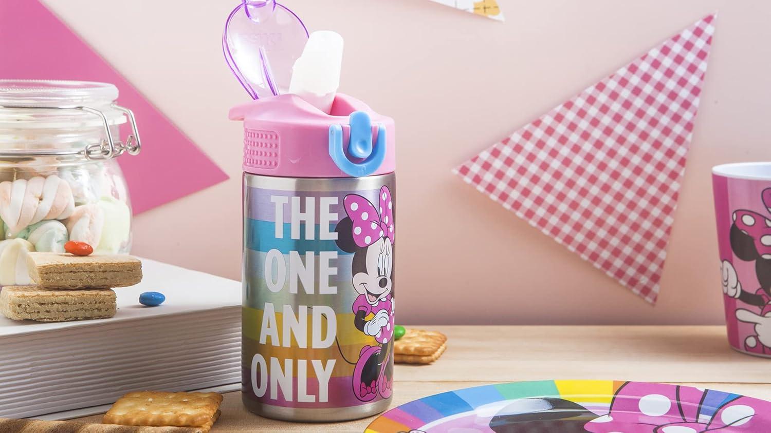 imageZak Designs Bluey Kids Dinnerware Gift Set Includes Plate Bowl Tumbler Water Bottle and Utensil Tableware Made of Durable Material and Perfect for Kids 6 Piece Gift Set BPAFreeMinnie Mouse 6pcs