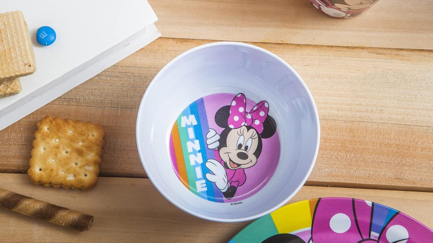 imageZak Designs Bluey Kids Dinnerware Gift Set Includes Plate Bowl Tumbler Water Bottle and Utensil Tableware Made of Durable Material and Perfect for Kids 6 Piece Gift Set BPAFreeMinnie Mouse 6pcs