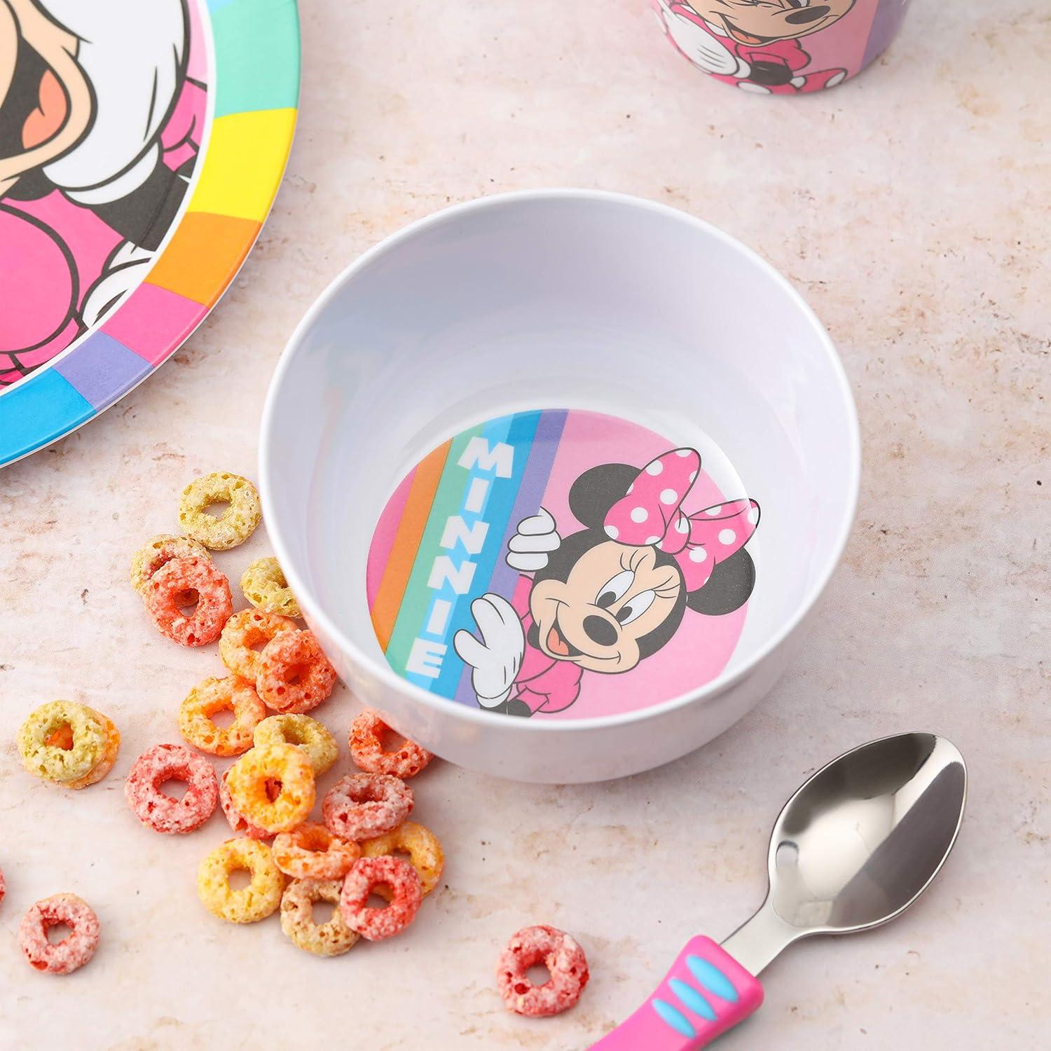 imageZak Designs Bluey Kids Dinnerware Gift Set Includes Plate Bowl Tumbler Water Bottle and Utensil Tableware Made of Durable Material and Perfect for Kids 6 Piece Gift Set BPAFreeMinnie Mouse