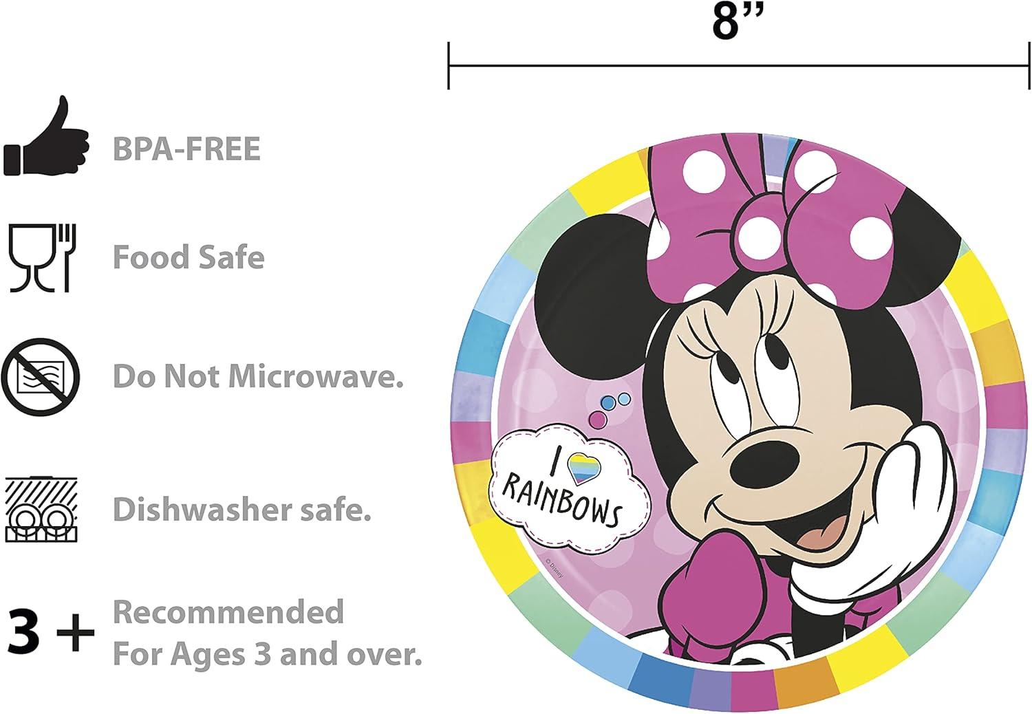 imageZak Designs Bluey Kids Dinnerware Gift Set Includes Plate Bowl Tumbler Water Bottle and Utensil Tableware Made of Durable Material and Perfect for Kids 6 Piece Gift Set BPAFreeMinnie Mouse 6pcs